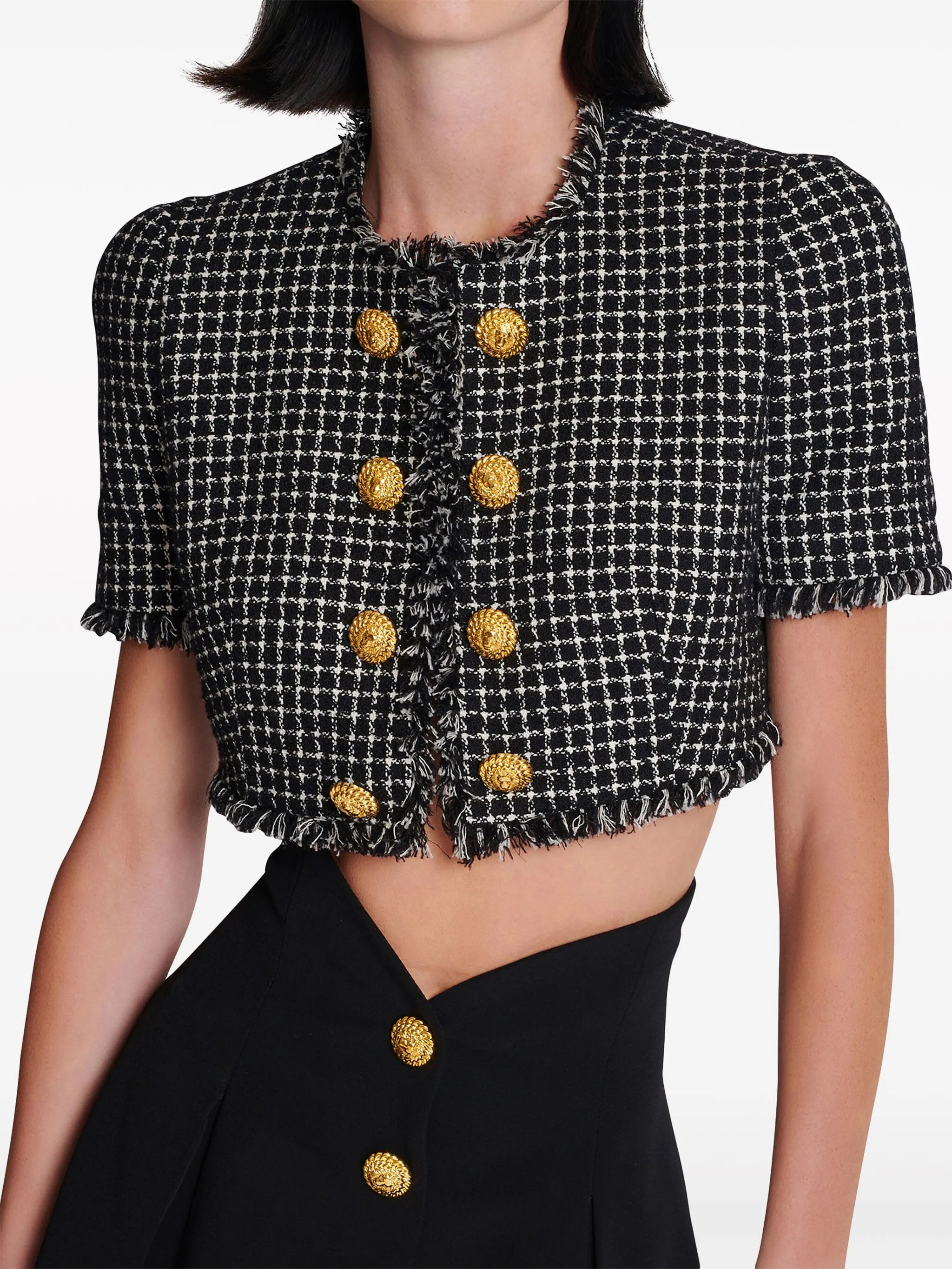 Cropped-Jacke aus Tweed