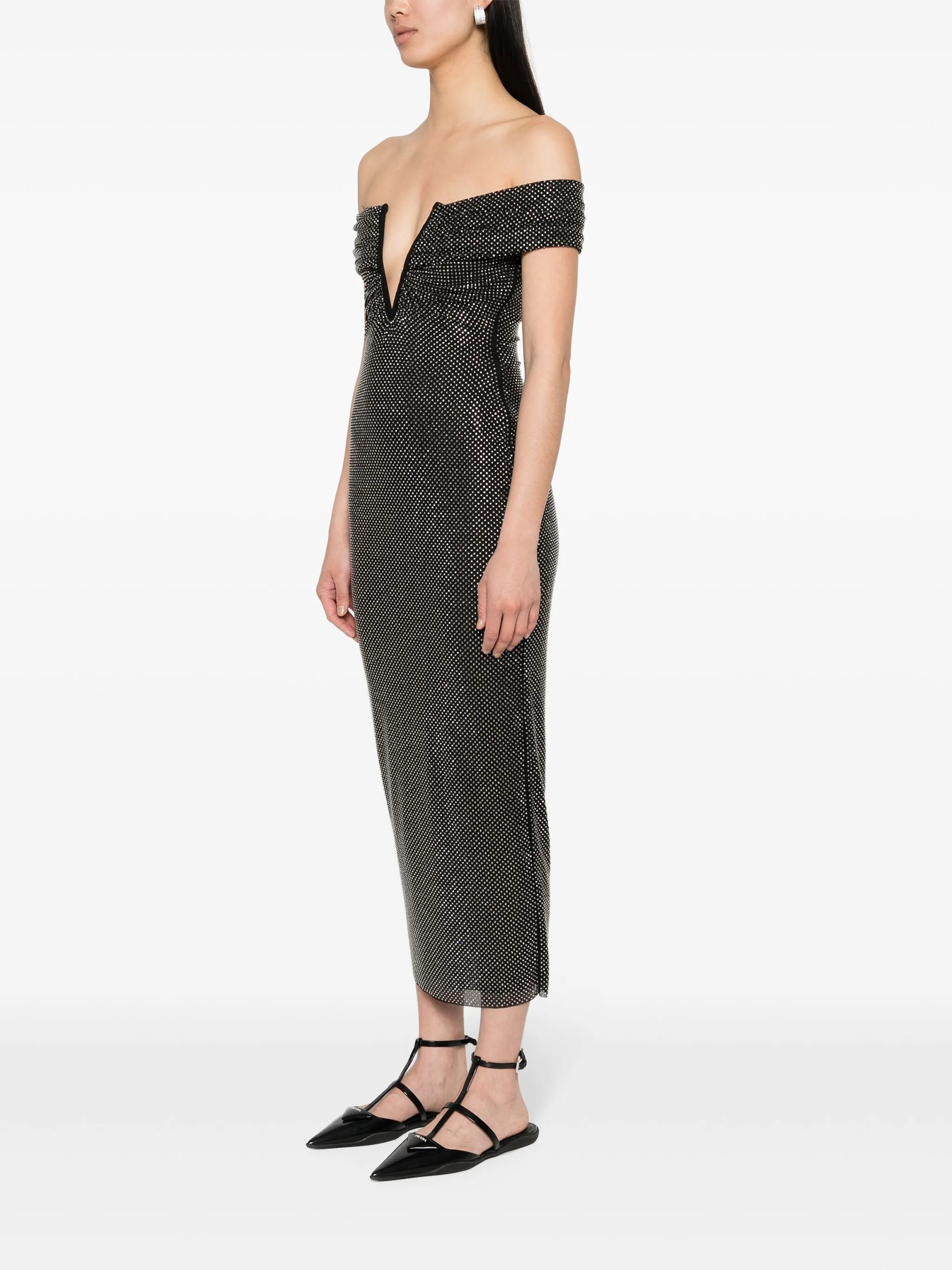 Maxi dress with rhinestones