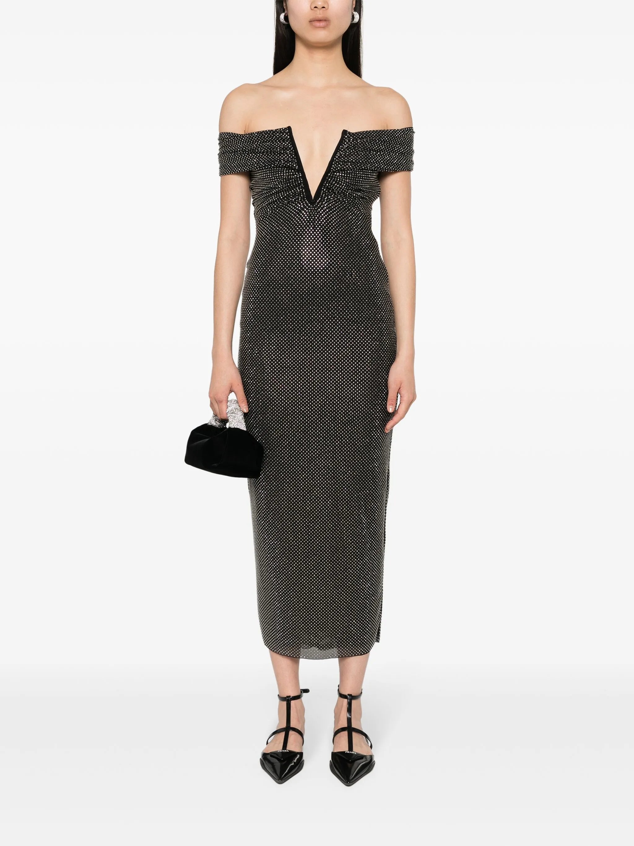 Maxi dress with rhinestones