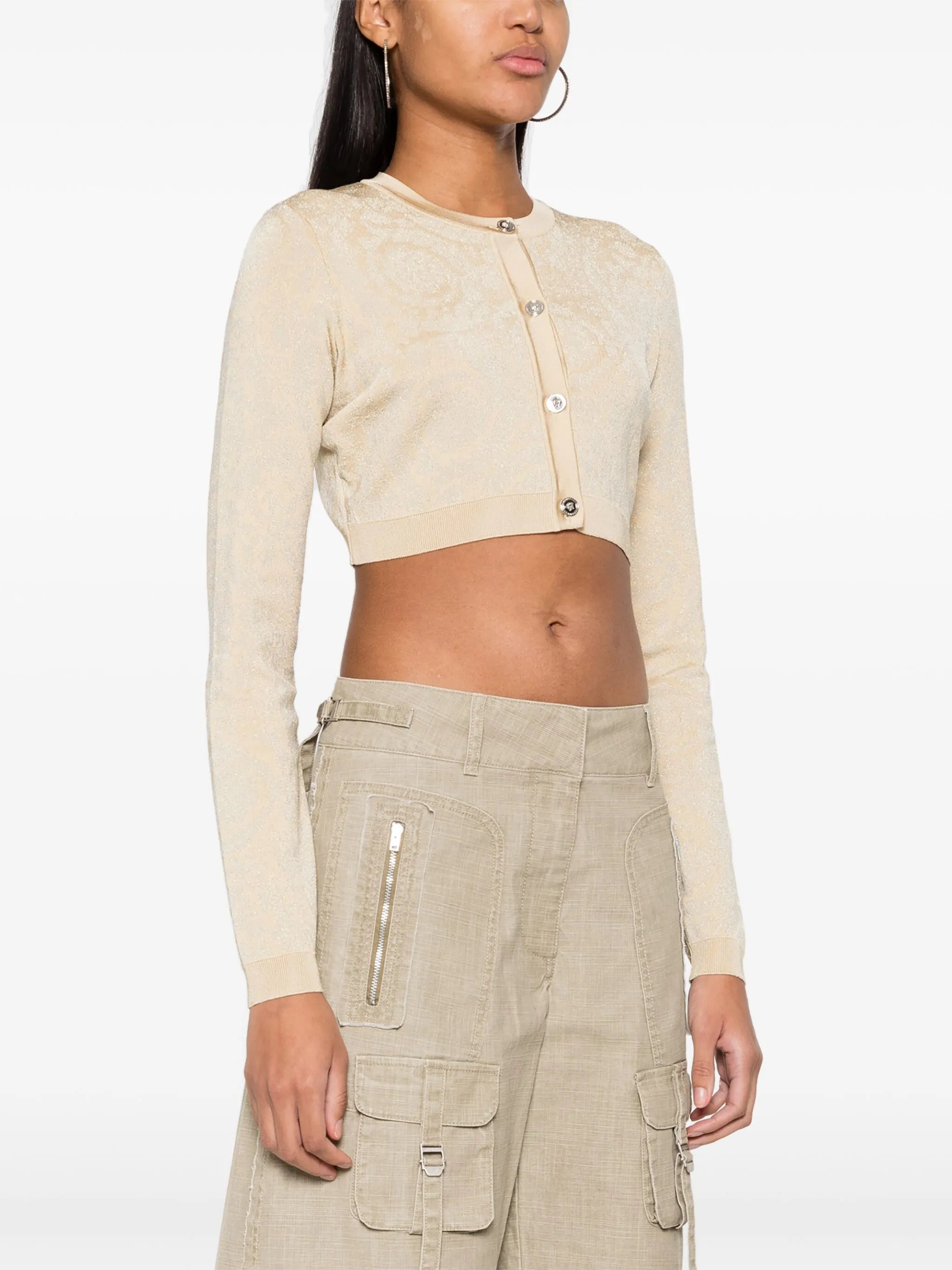 Barocco Cropped-Cardigan aus Lurex