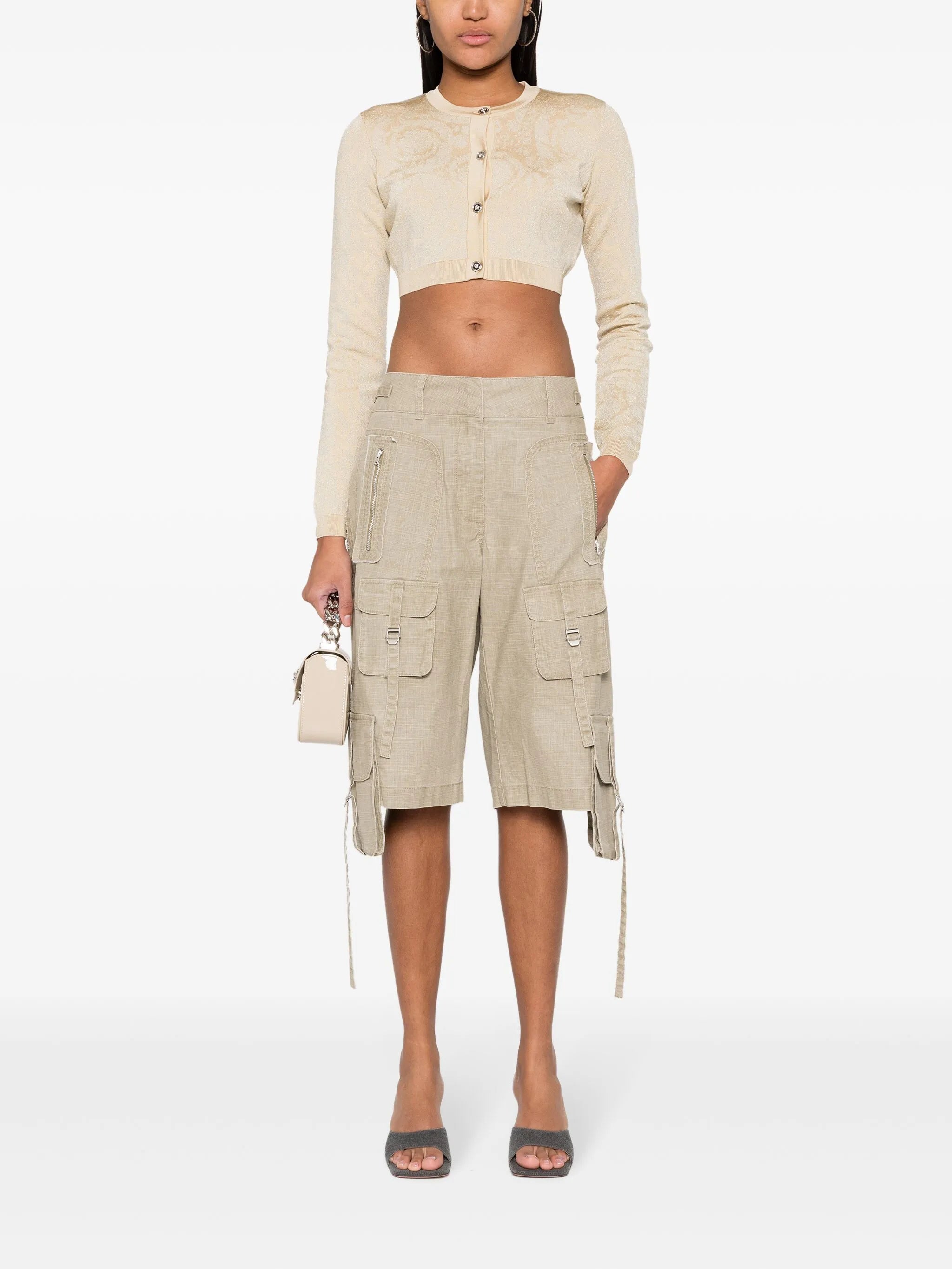 Barocco Cropped-Cardigan aus Lurex