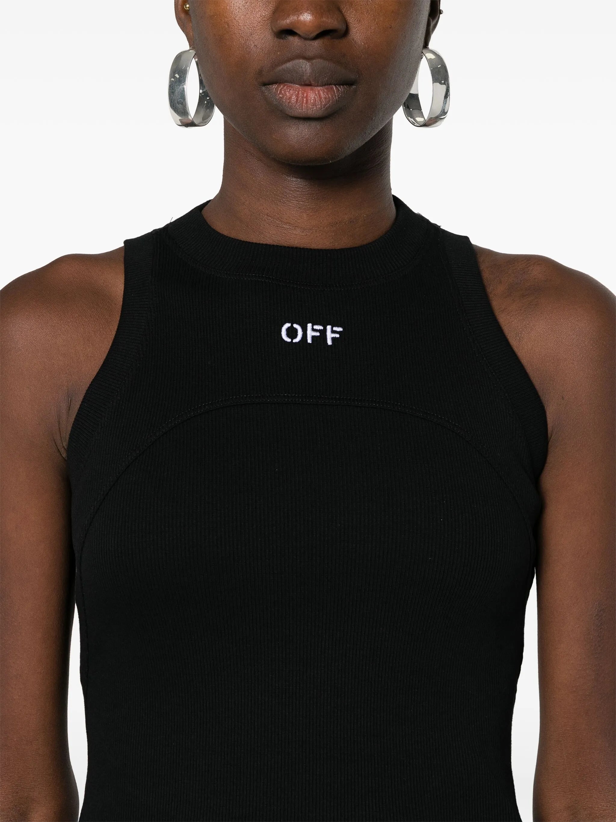 Geripptes Trägershirt mit Logo
