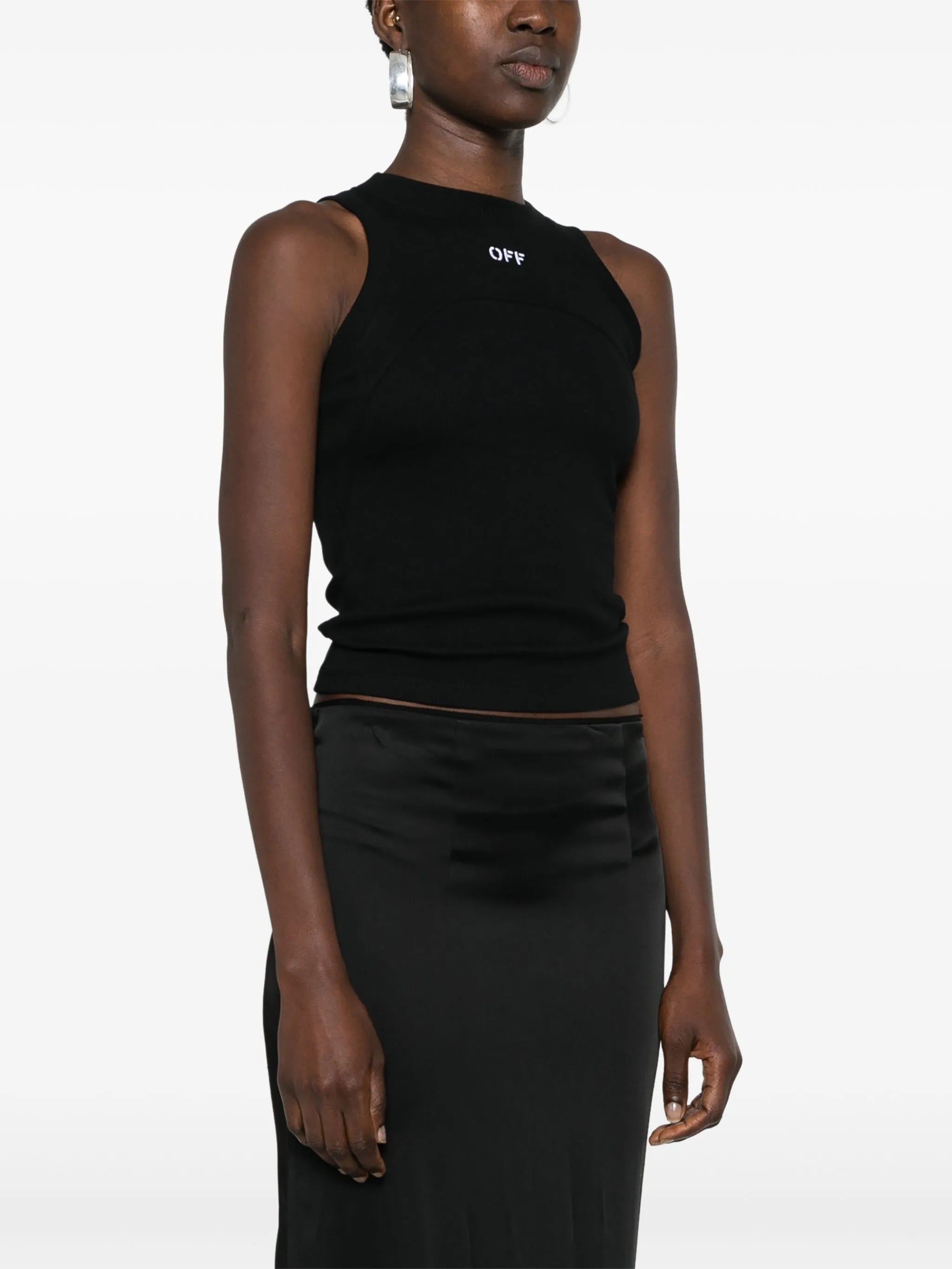 Geripptes Trägershirt mit Logo