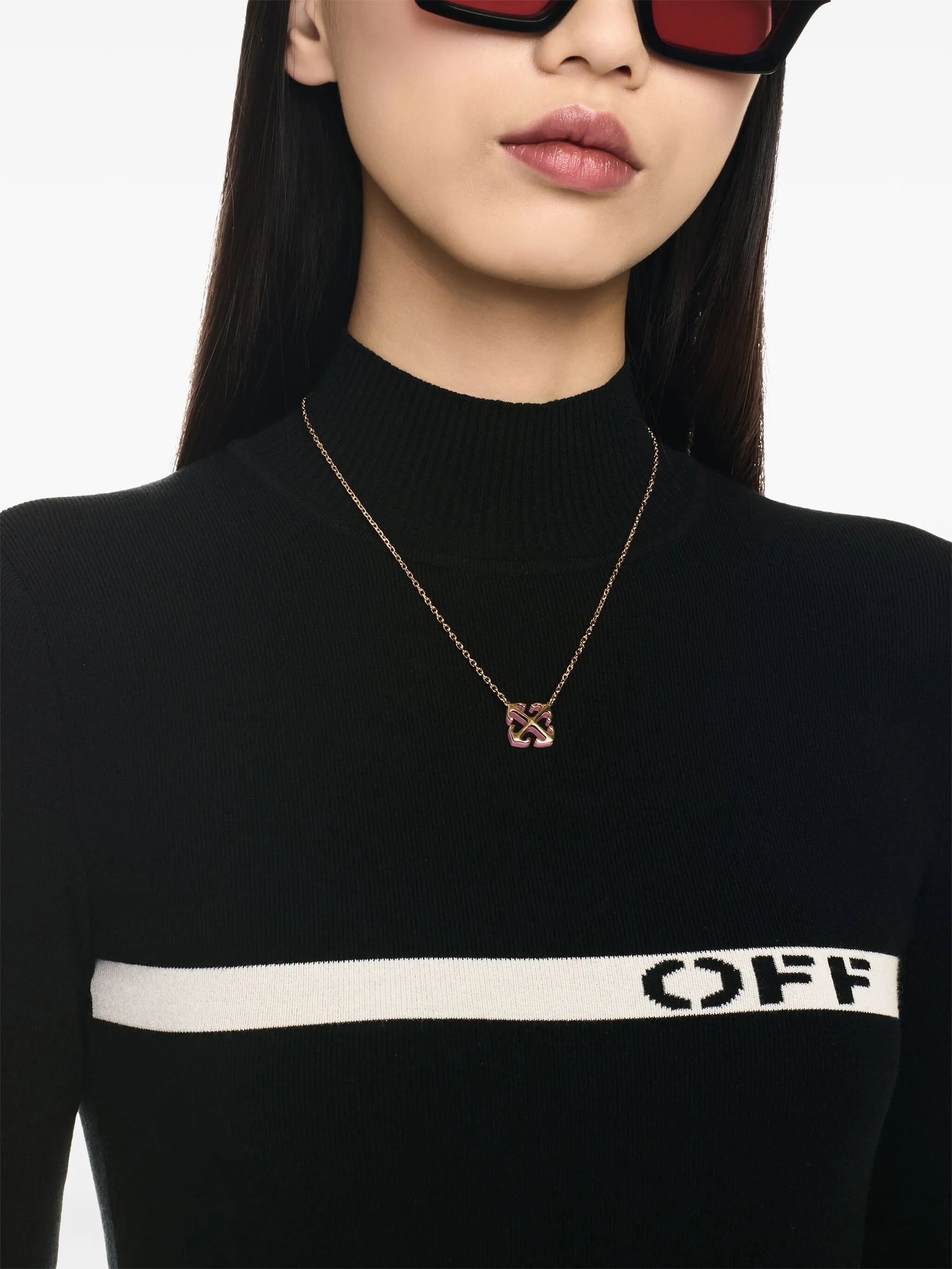 Kleid mit Intarsien-Logo