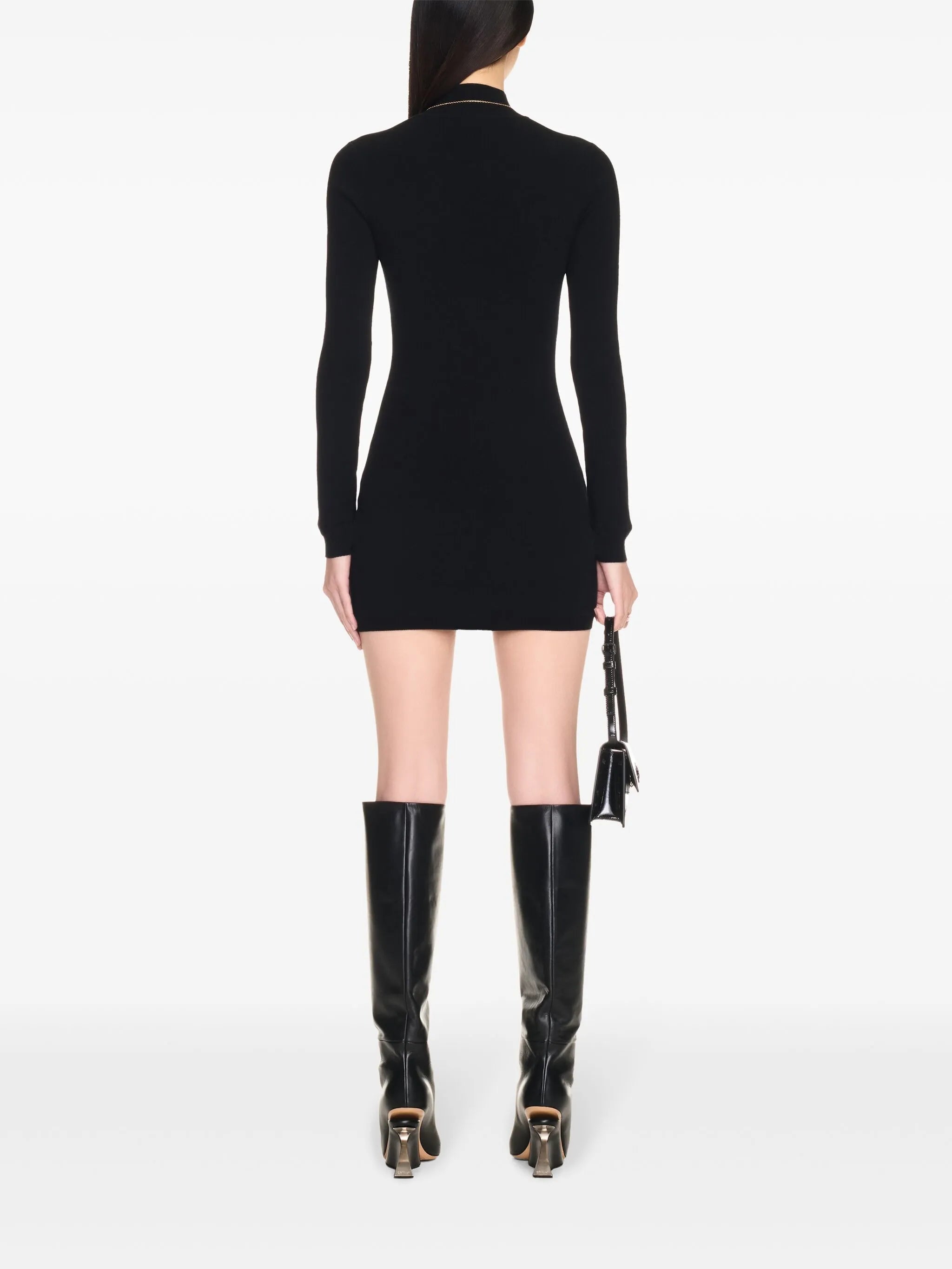 Kleid mit Intarsien-Logo