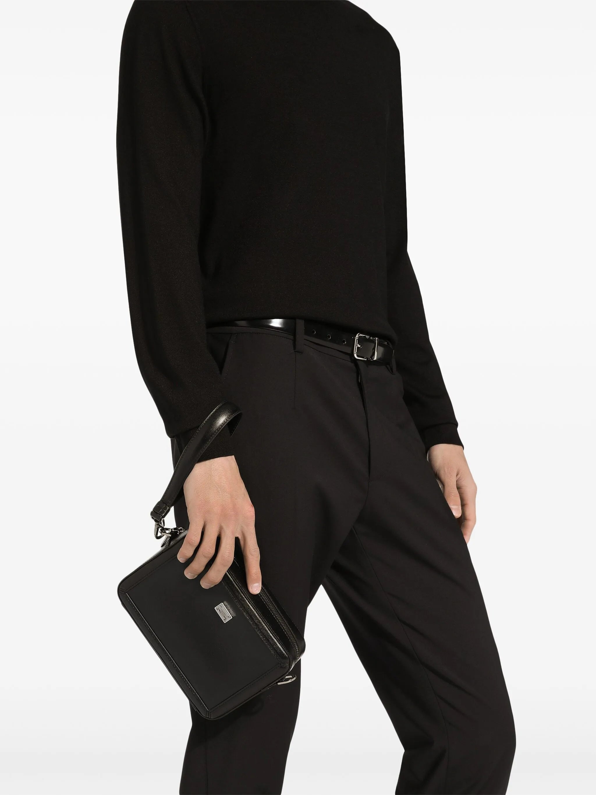 Shoulder bag with logo plaque