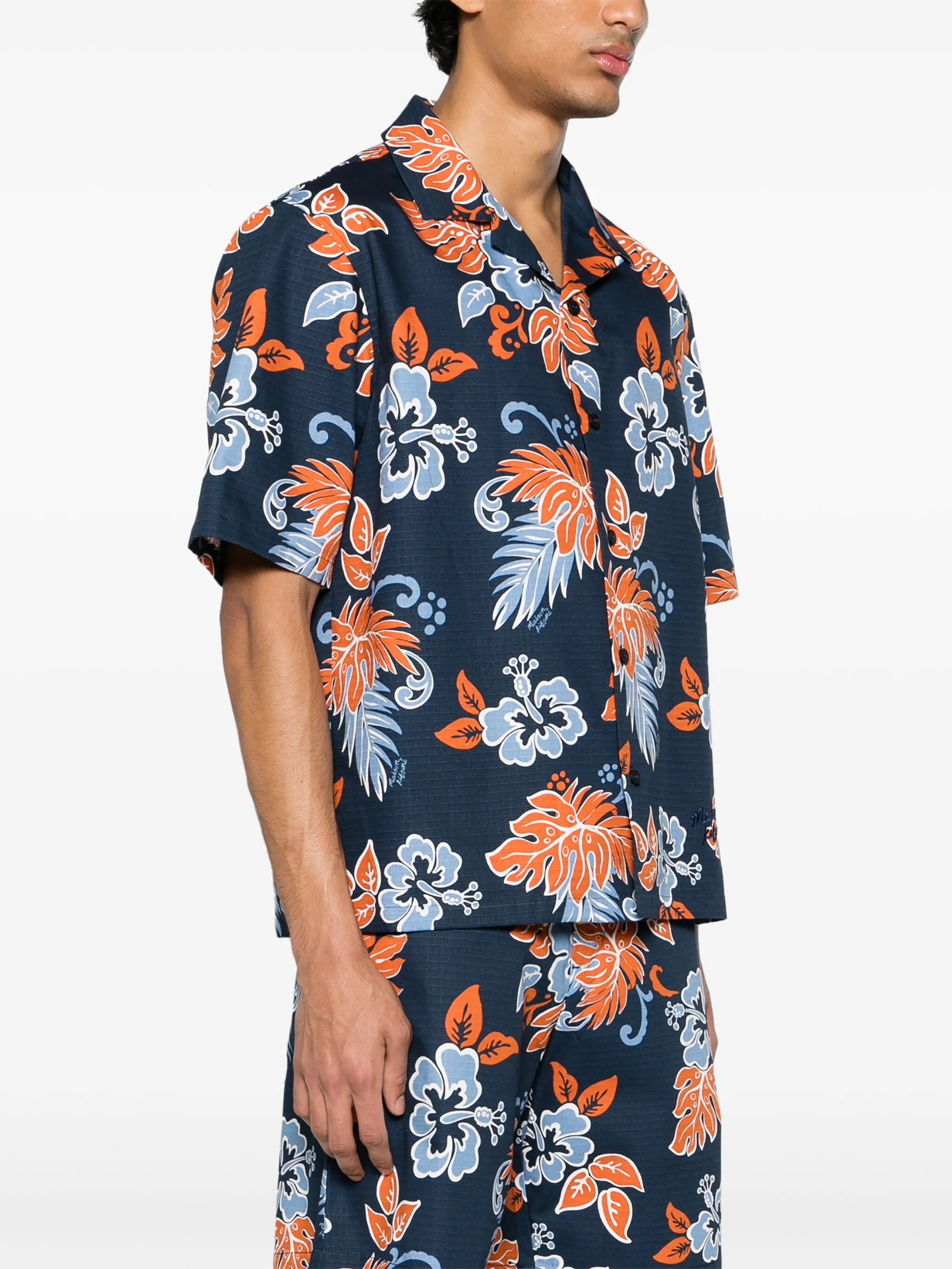 Ripstop-Hemd mit Blumen-Print