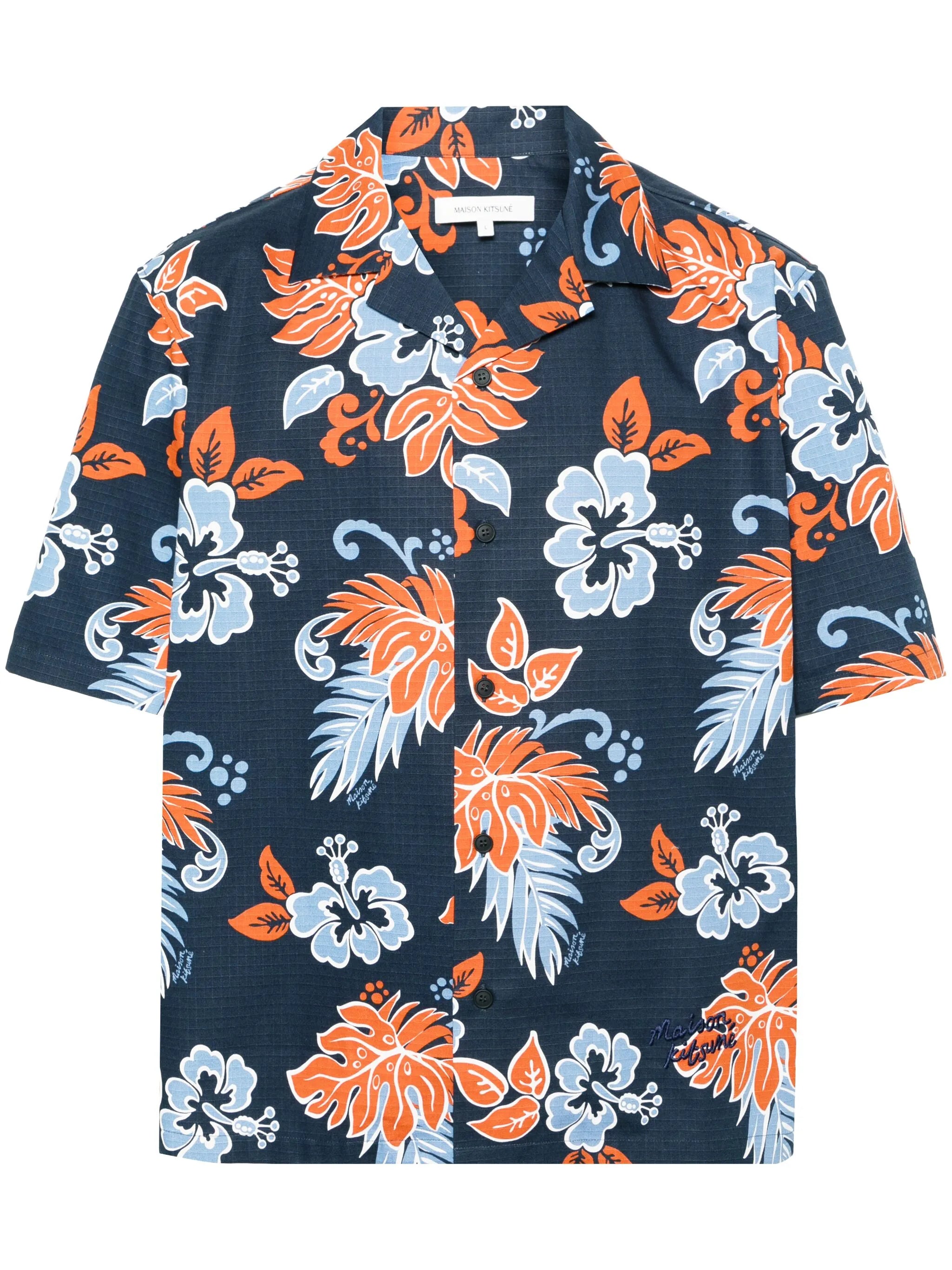 Ripstop-Hemd mit Blumen-Print