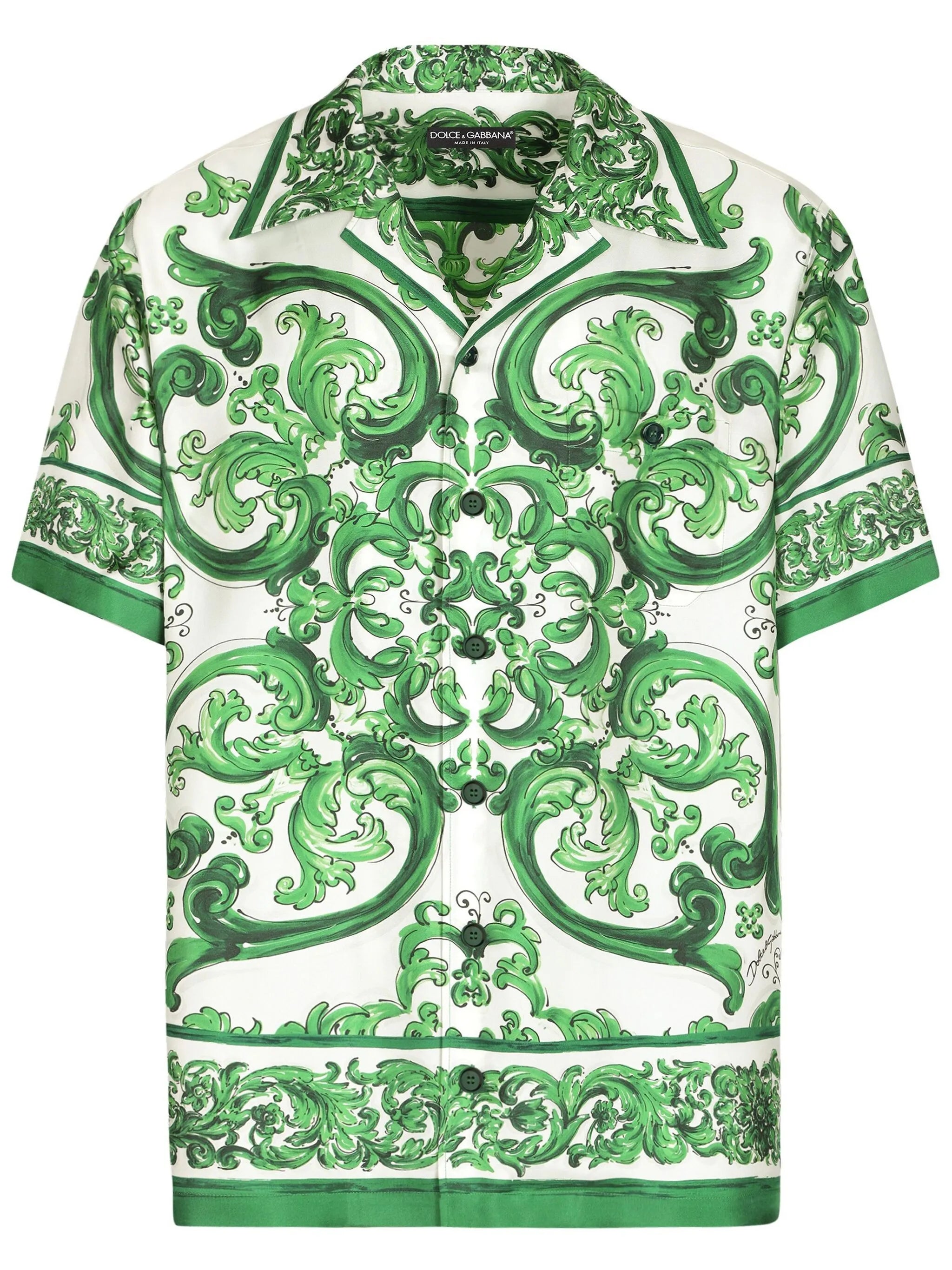 Seidenhemd mit Majolica-Print