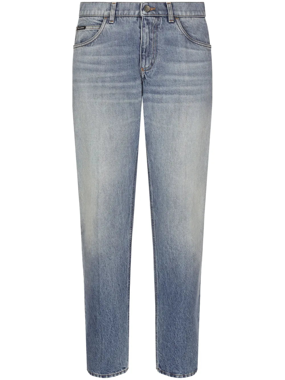 Straight jeans with stone-wash effect