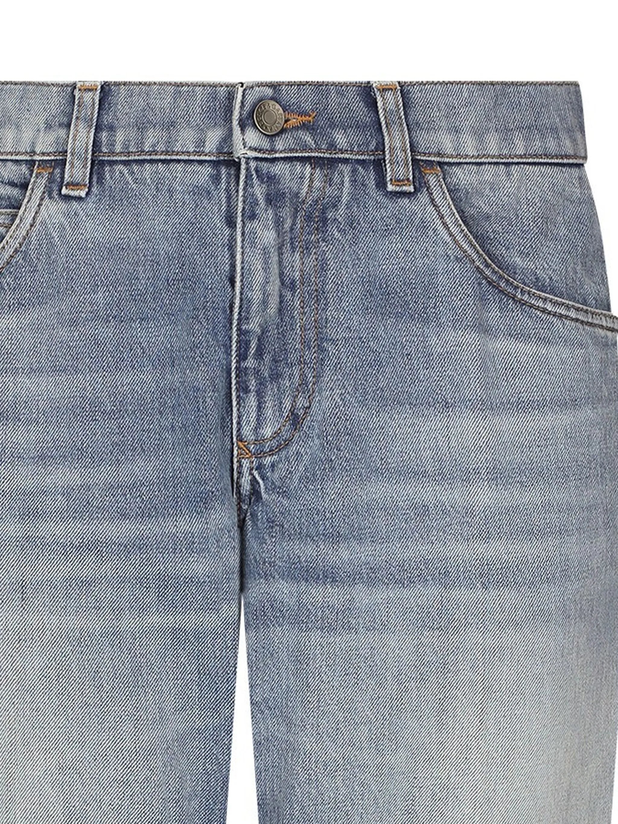 Straight jeans with stone-wash effect
