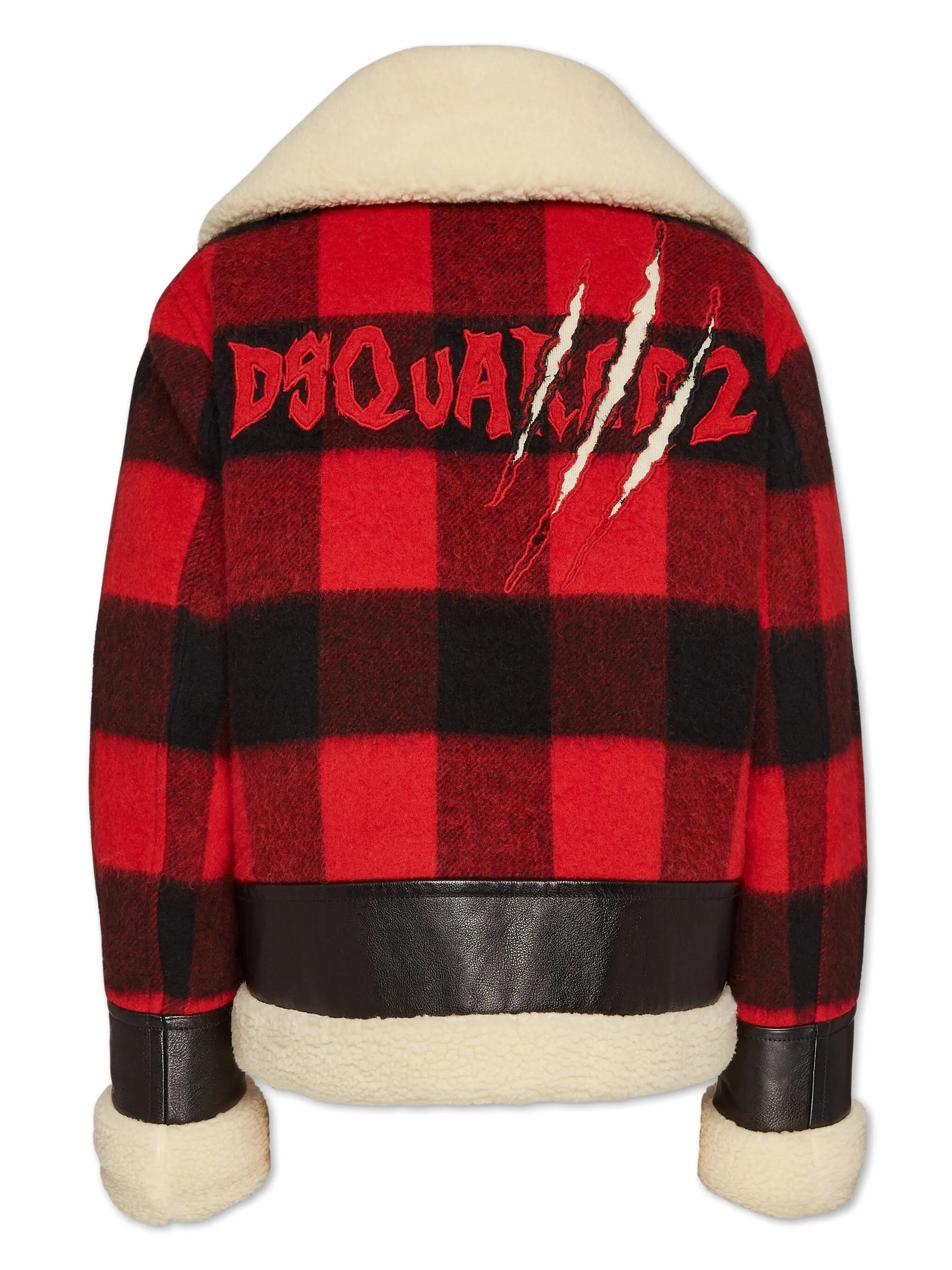 Shearling-Jacke mit Schottenkaro