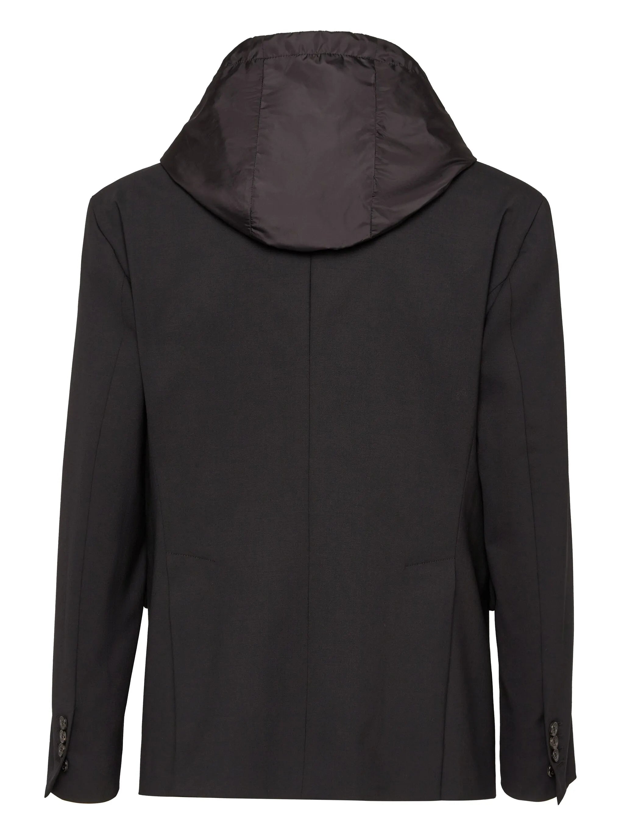 Single-breasted jacket with hood