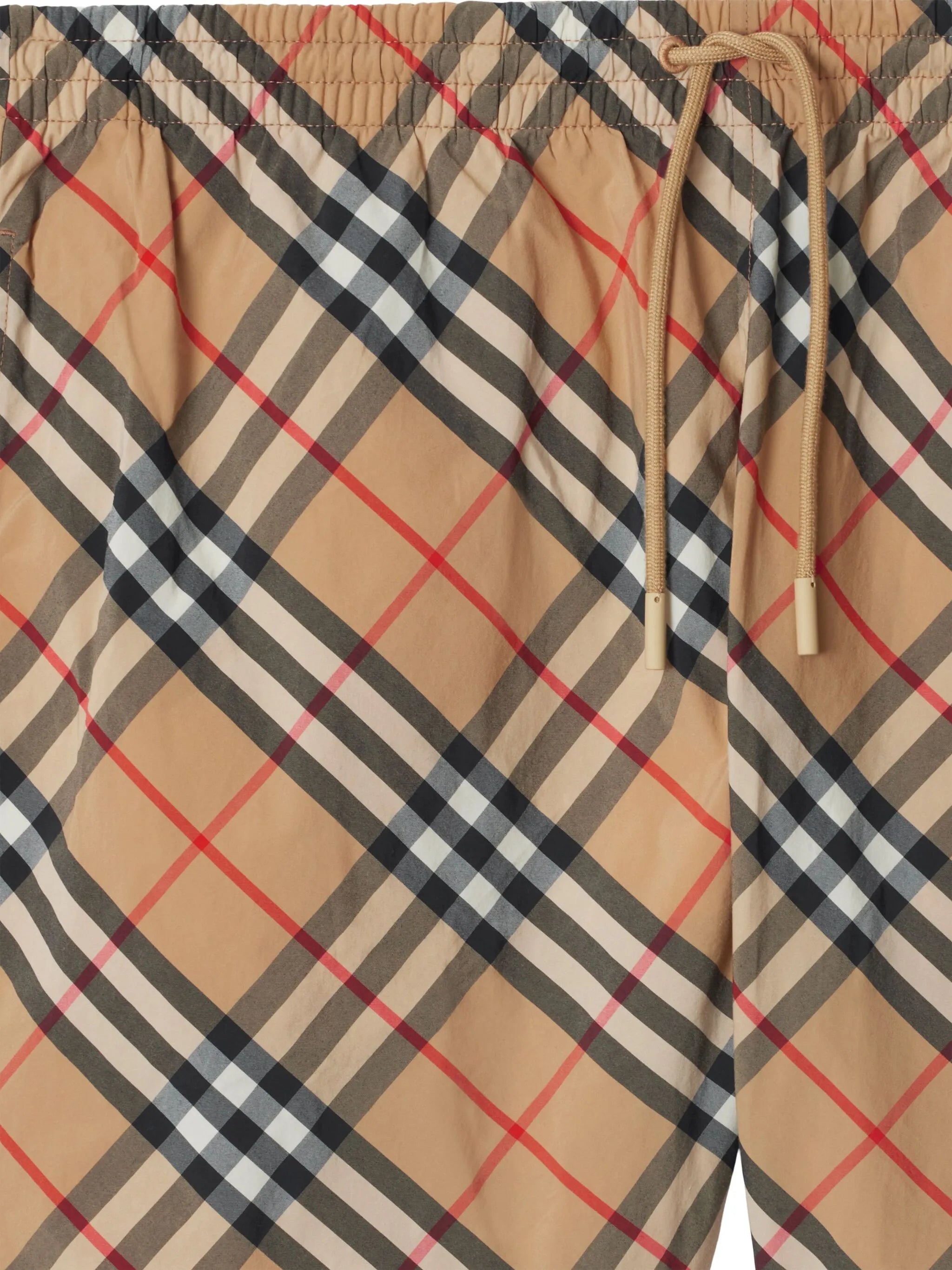 Karierte Badeshorts mit Kordelzug