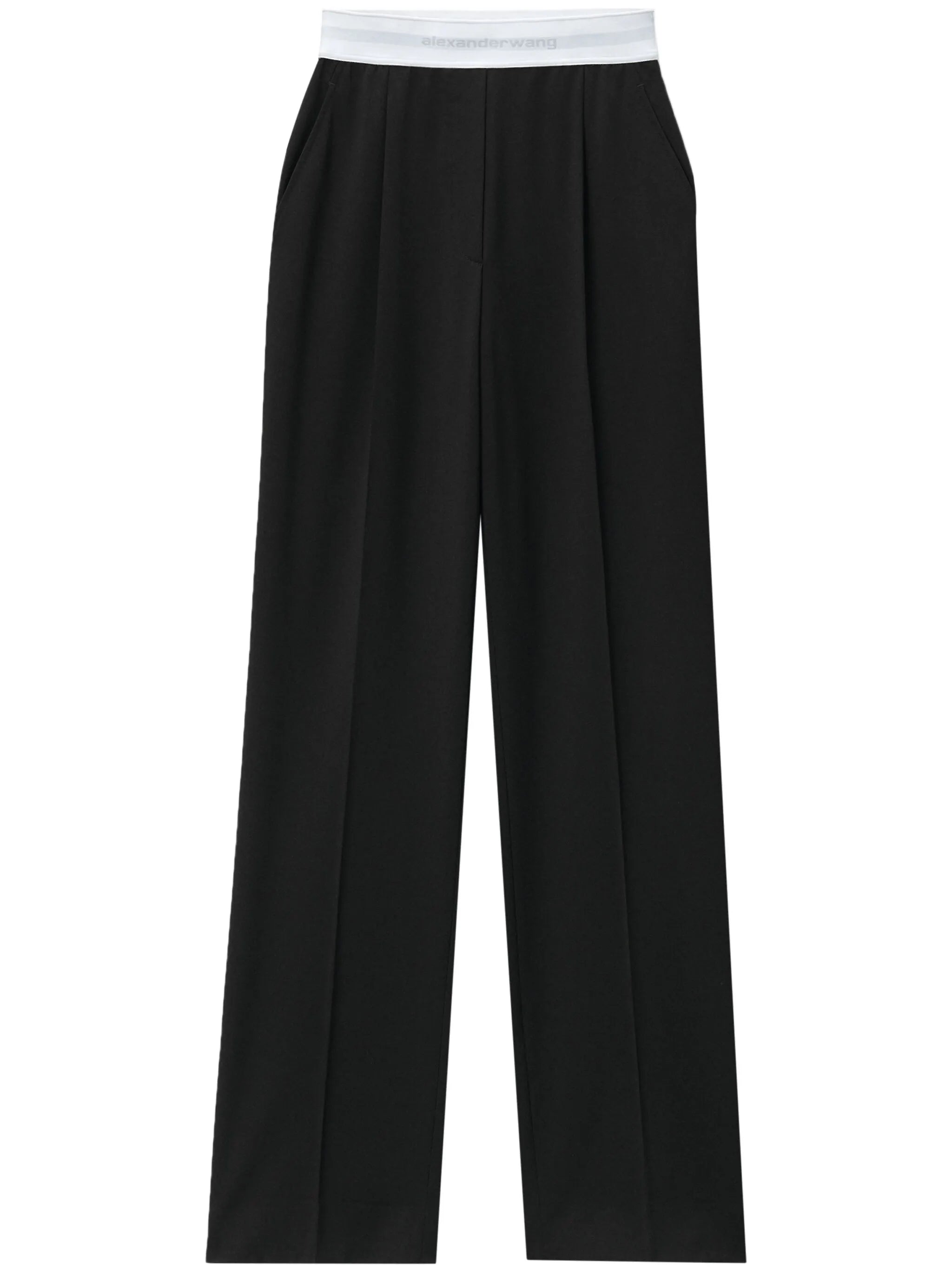 Bundfaltenhose mit Logo-Bund
