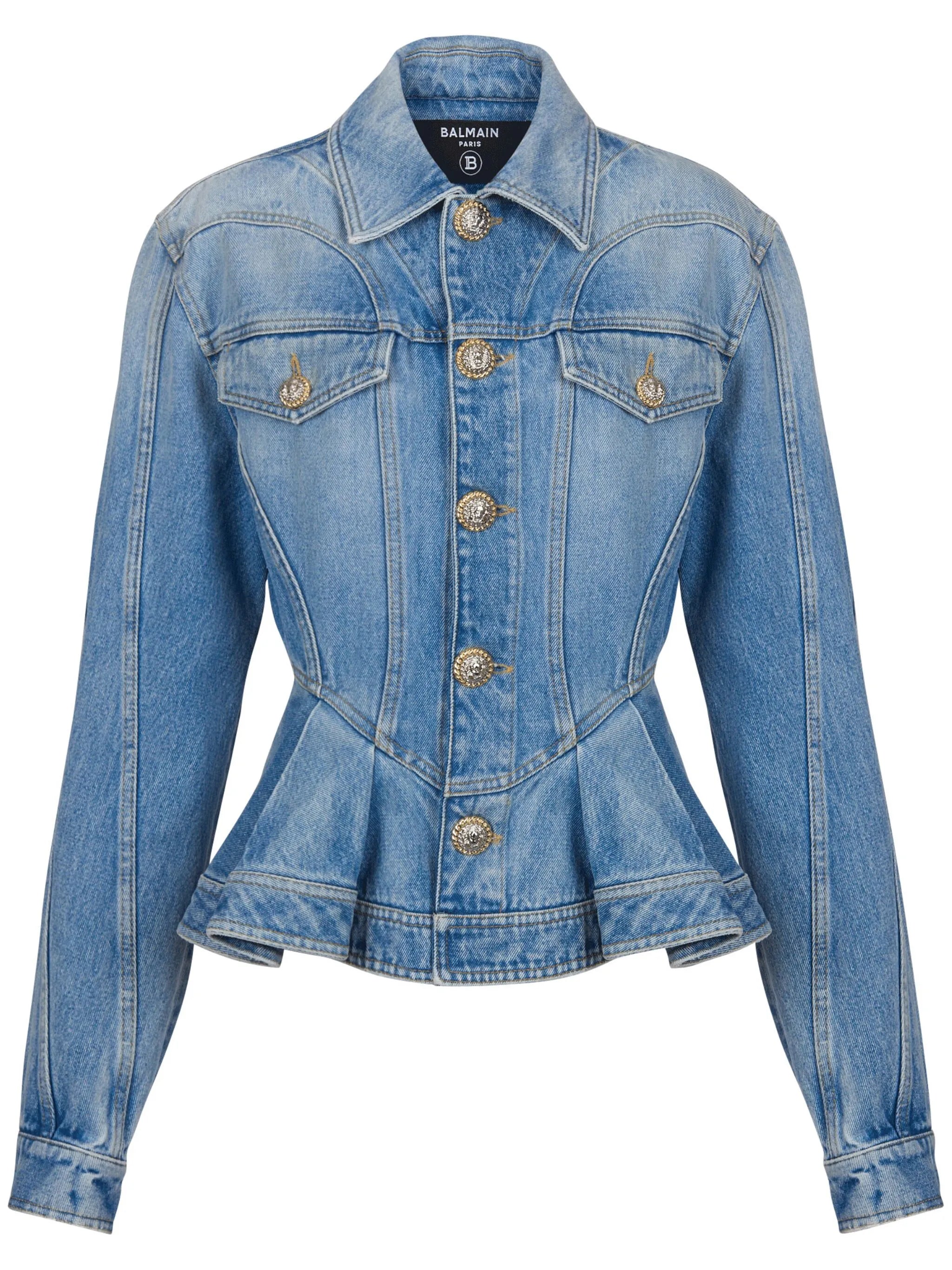 Jeansblazer mit Falten