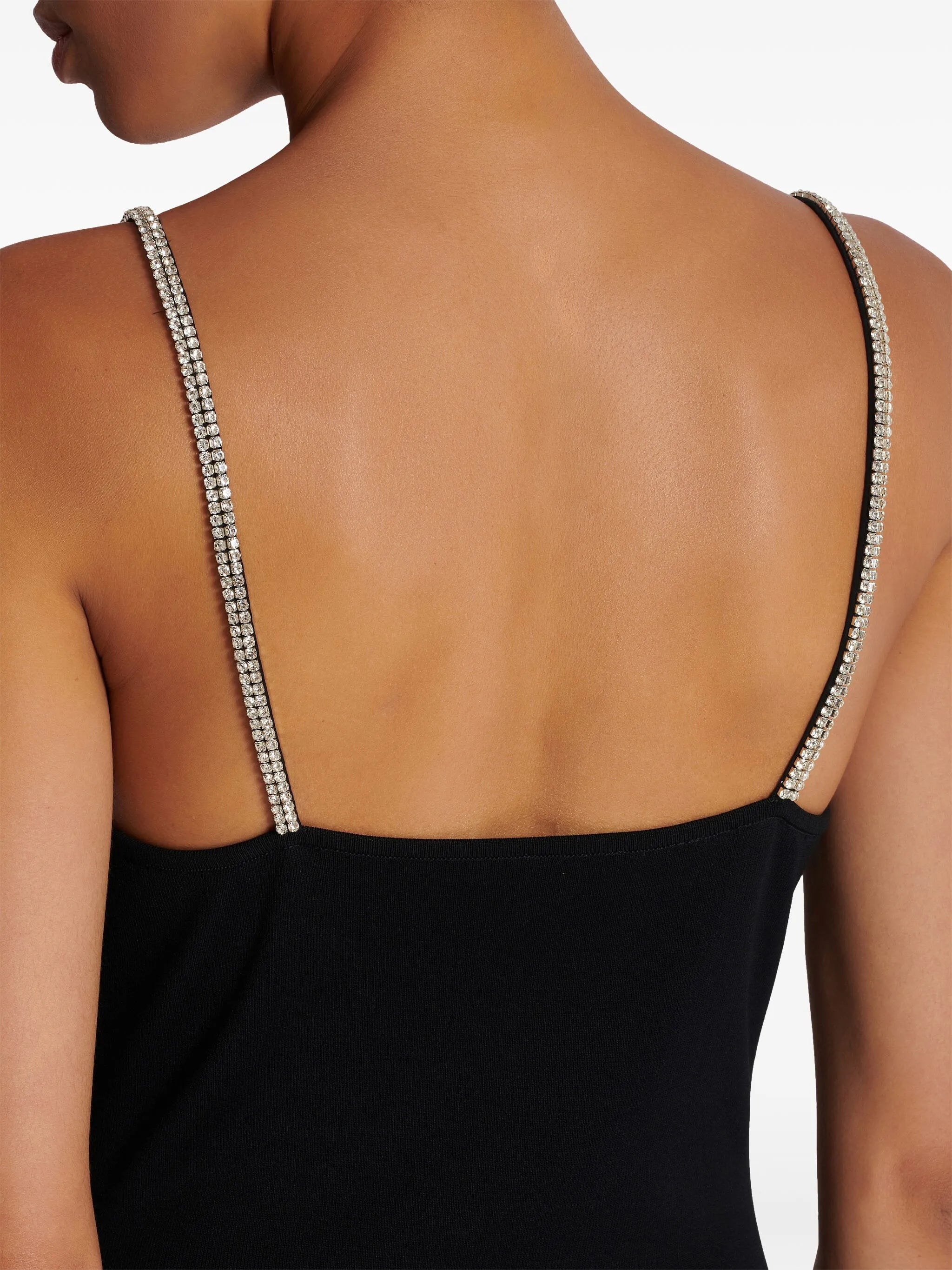 Knitted evening dress with crystals