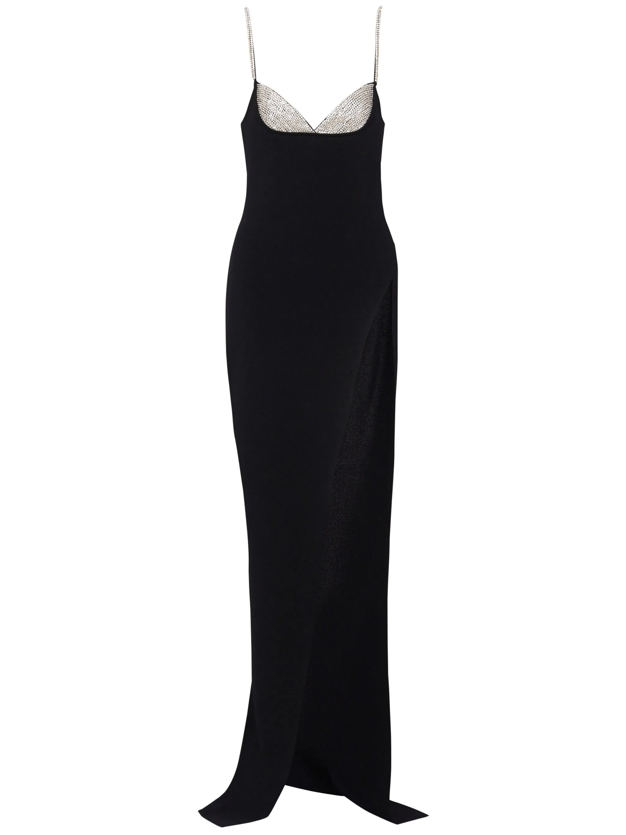 Knitted evening dress with crystals