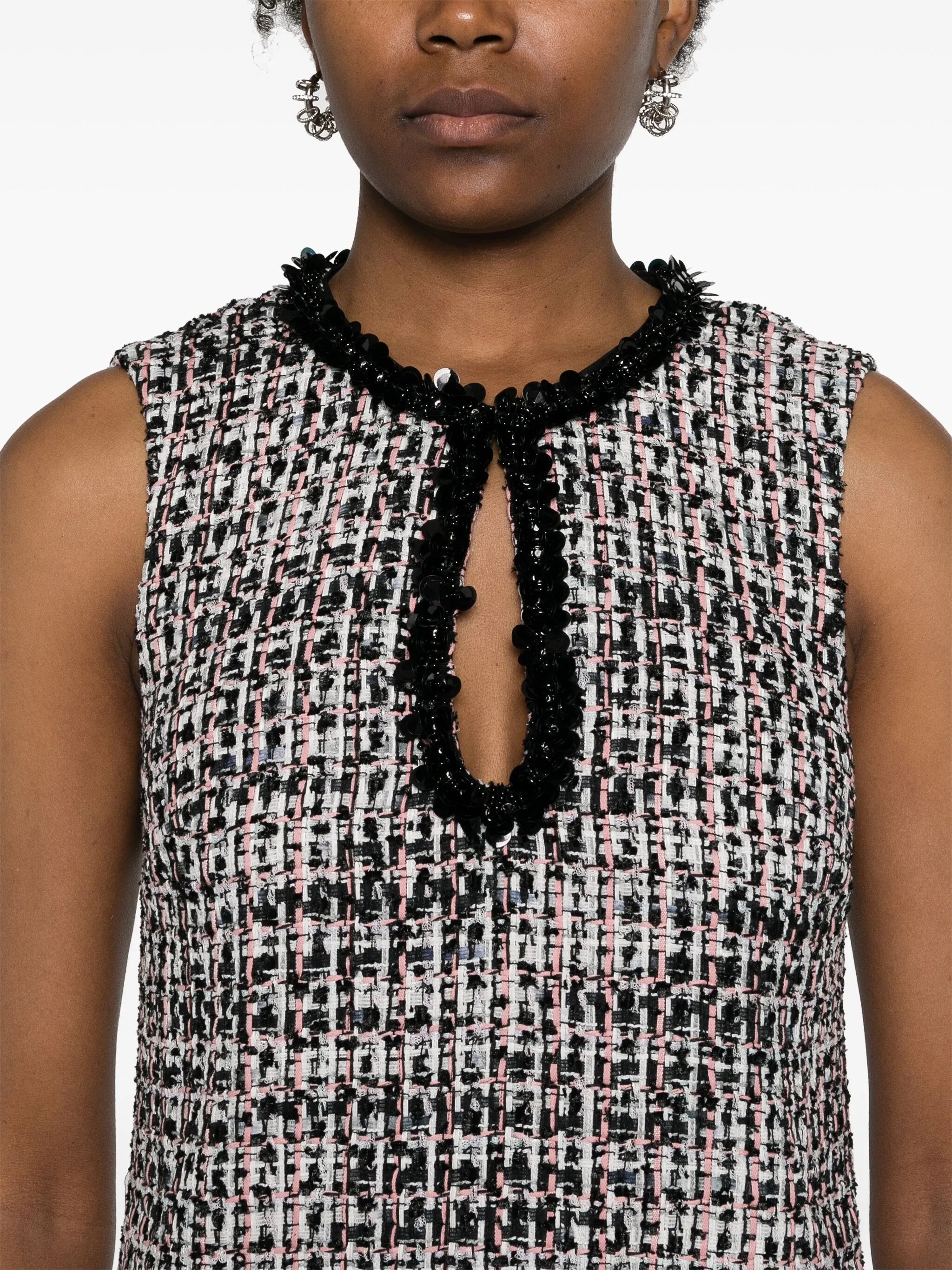 Boucle dress with sequins