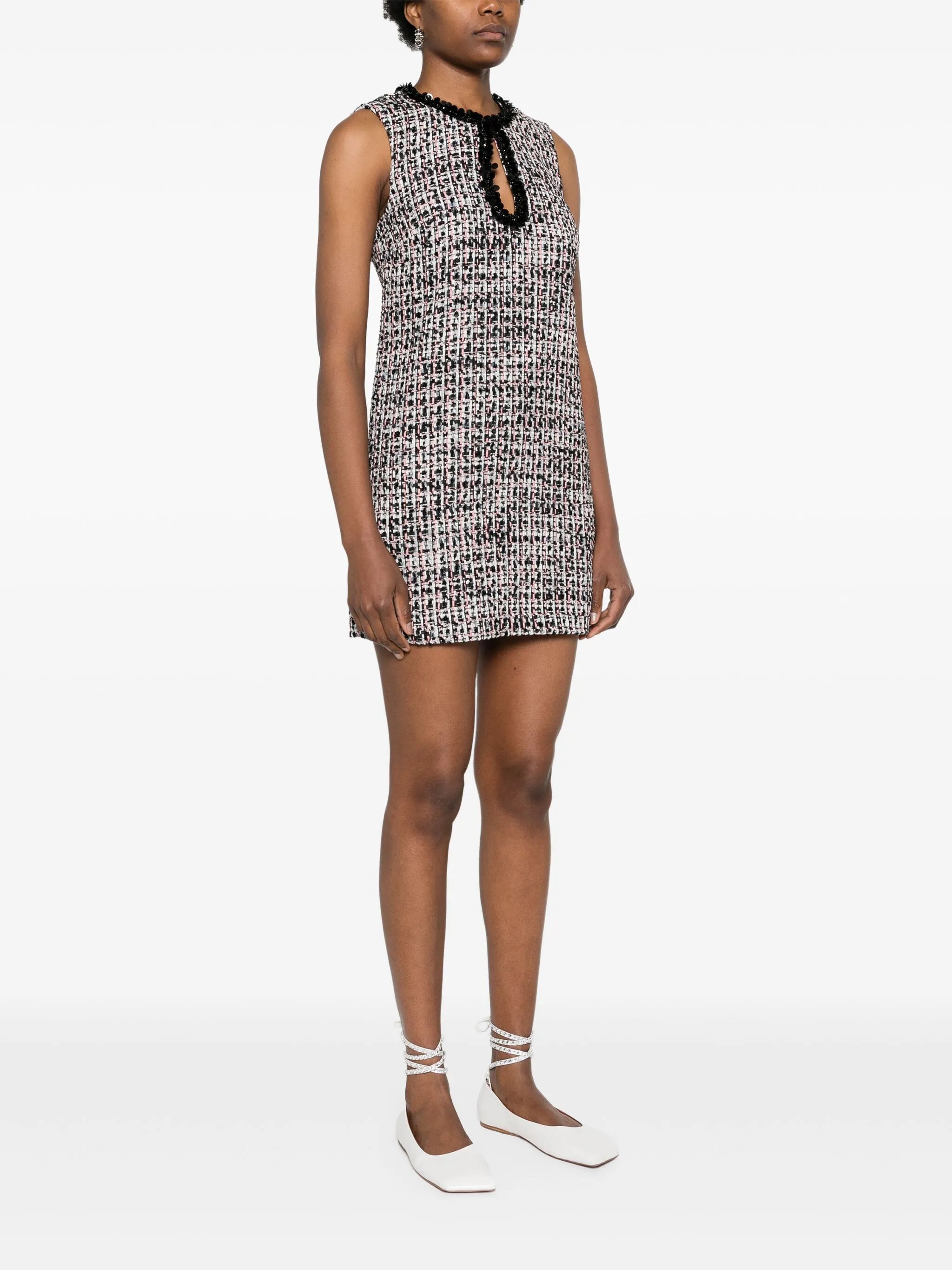 Boucle dress with sequins