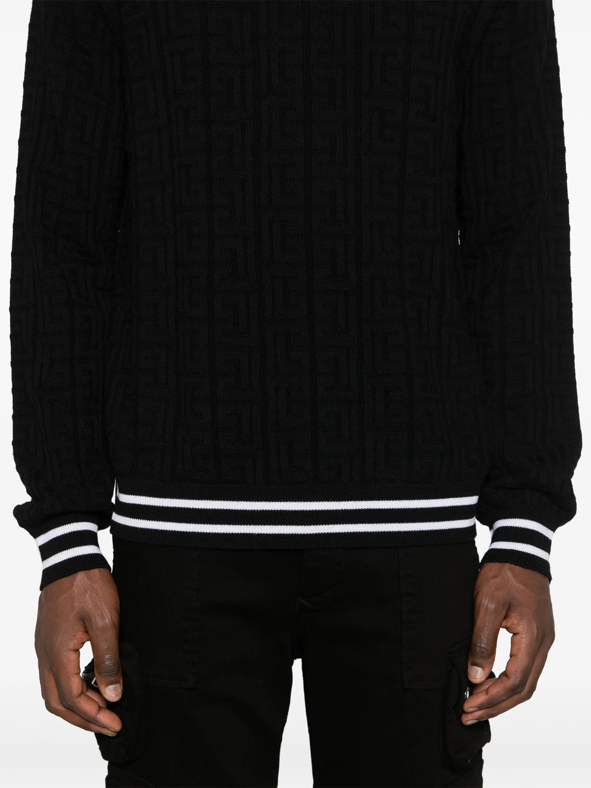 Merino sweater with jacquard pattern