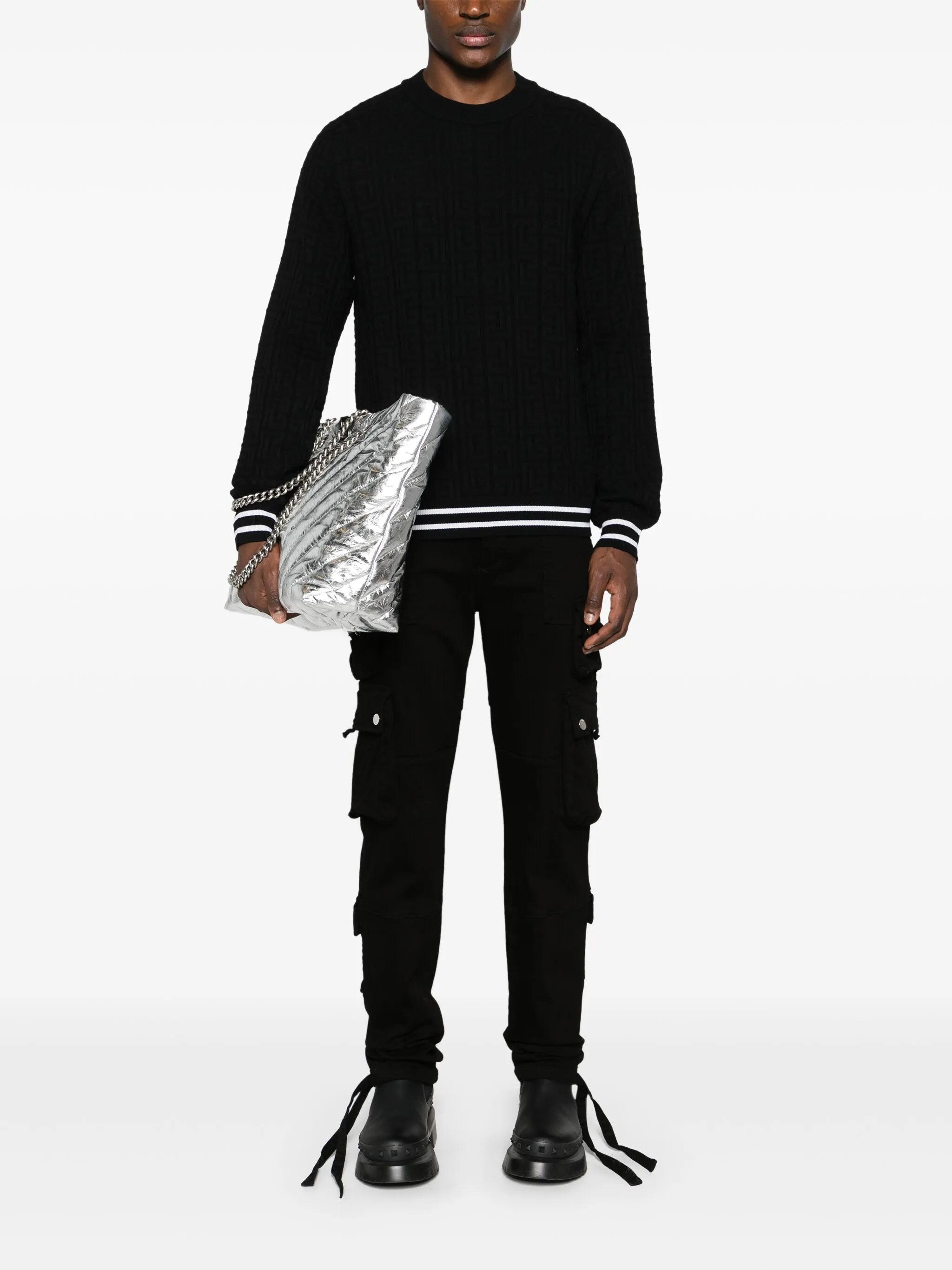 Merino sweater with jacquard pattern