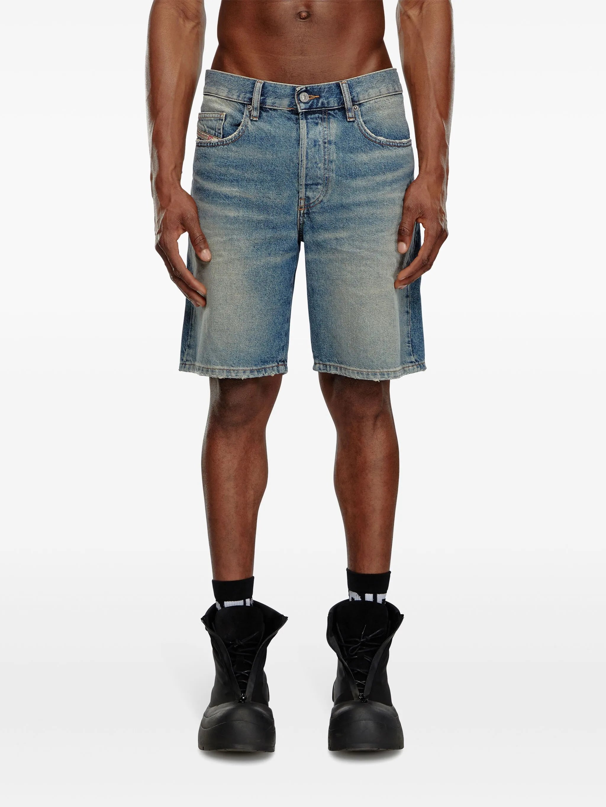 Jeans-Shorts mit geradem Bein