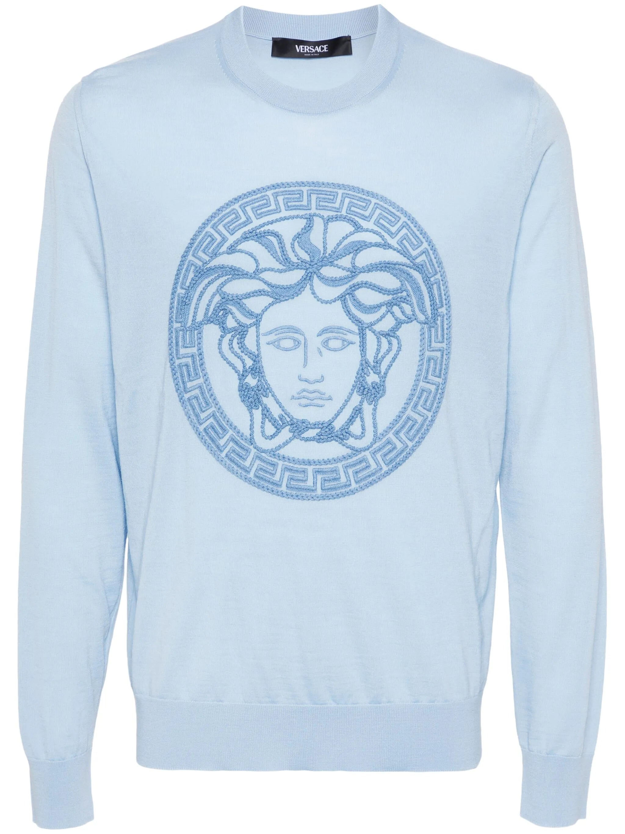 Sweater with Medusa embroidery