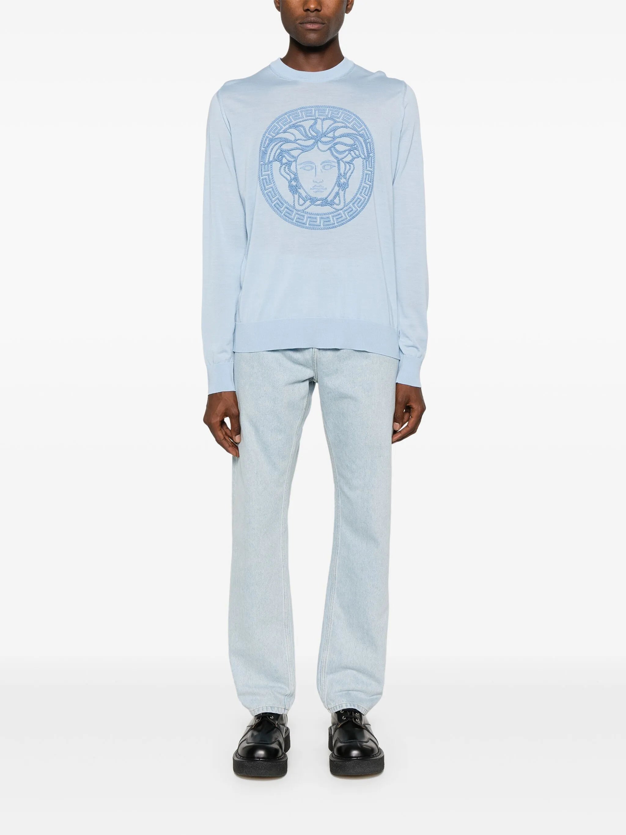 Sweater with Medusa embroidery