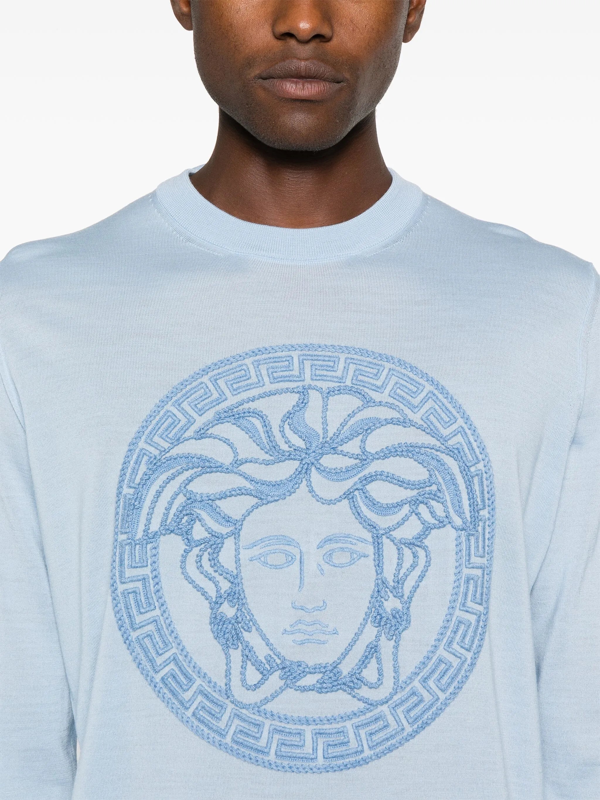 Sweater with Medusa embroidery