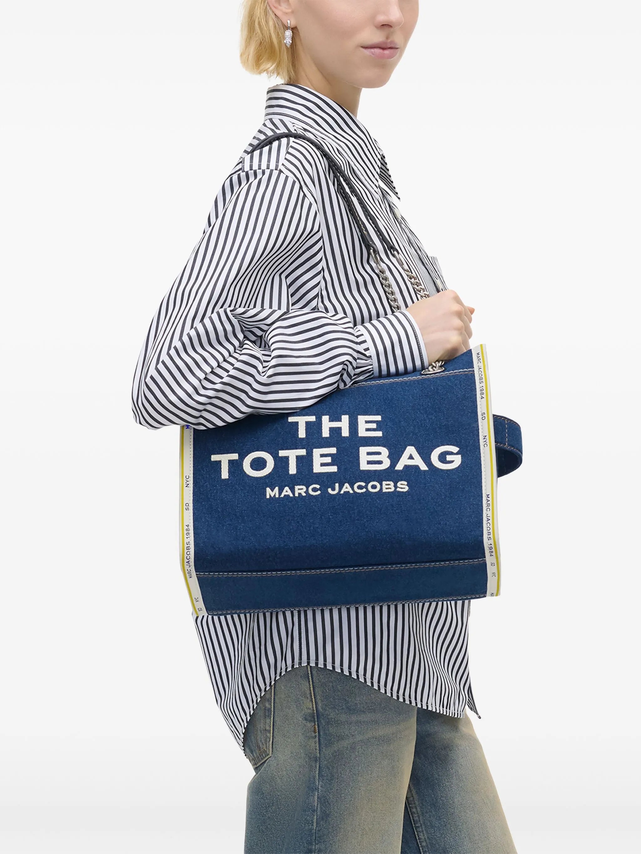 Mittelgrosse The Denim Chain Tote Bag