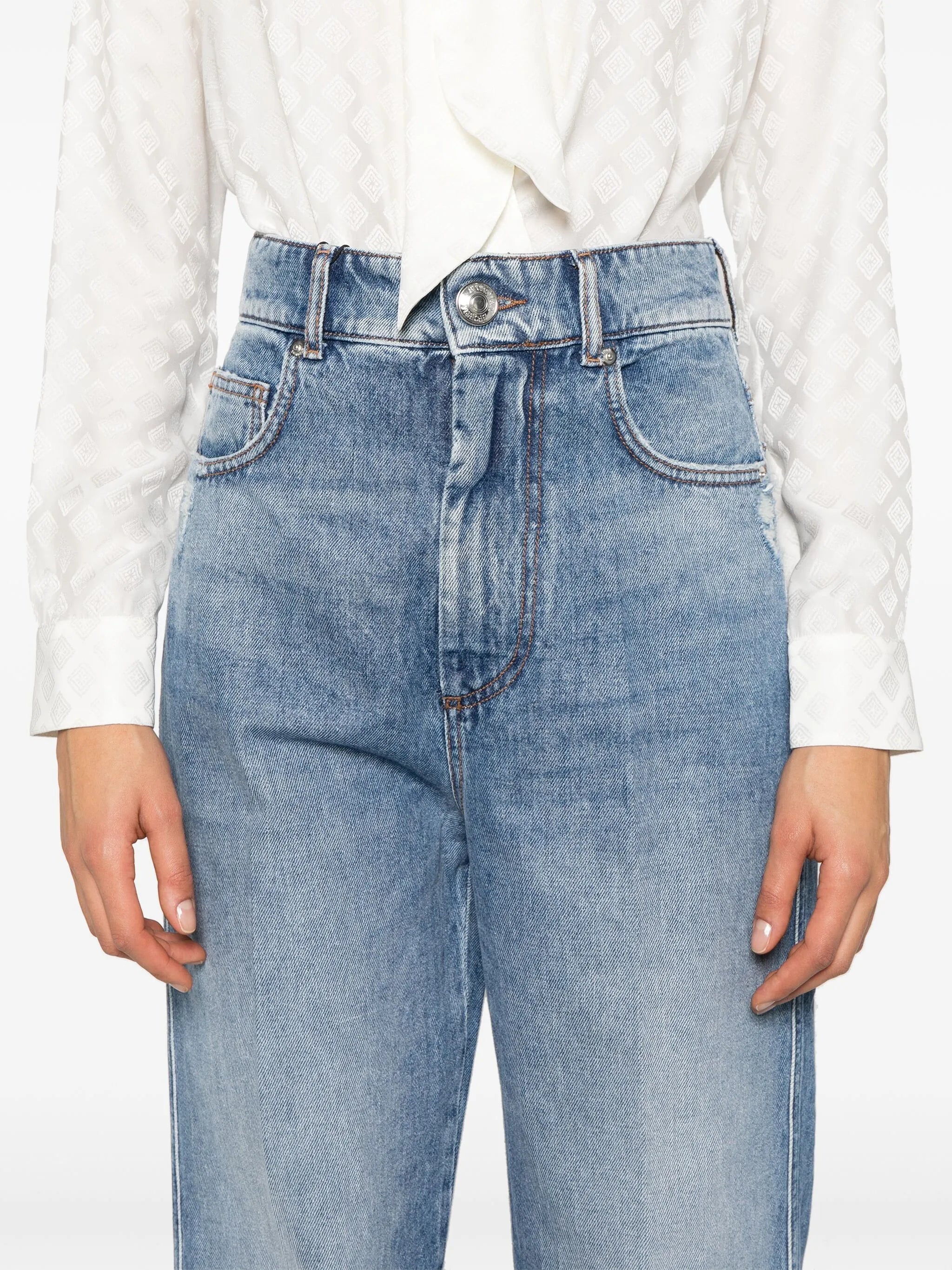 Straight-Leg-Jeans mit hohem Bund