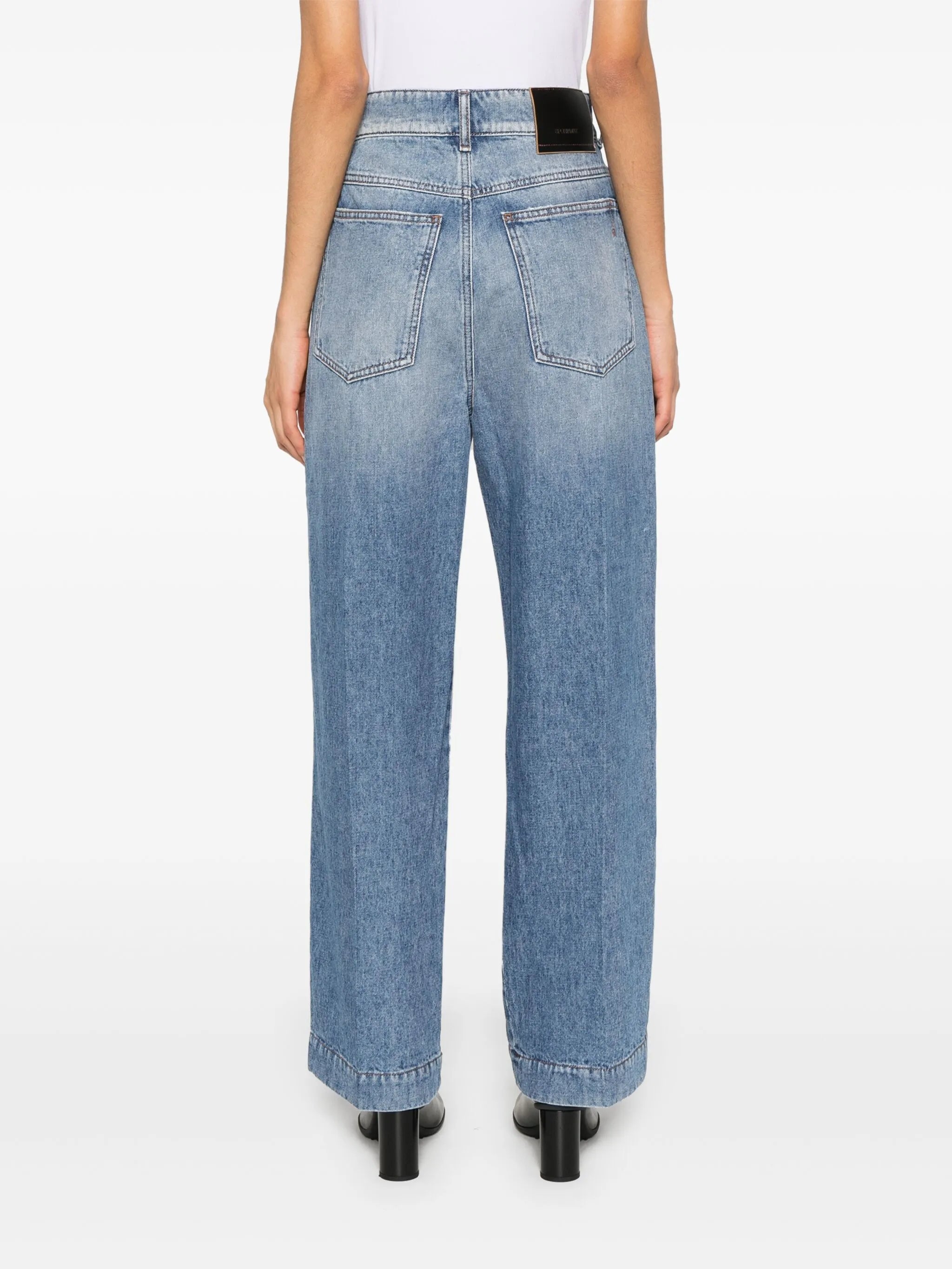 Straight-Leg-Jeans mit hohem Bund