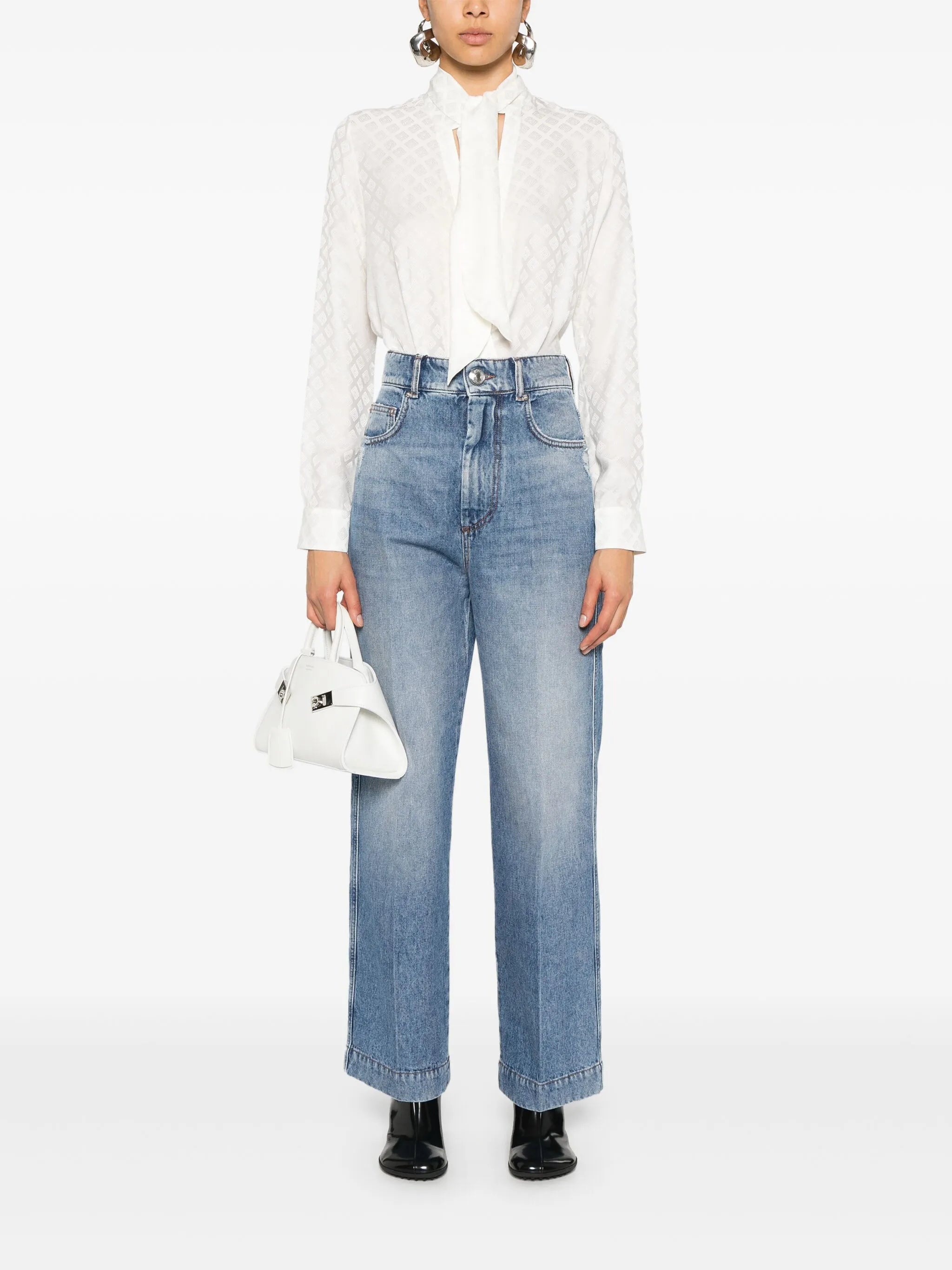 Straight-Leg-Jeans mit hohem Bund