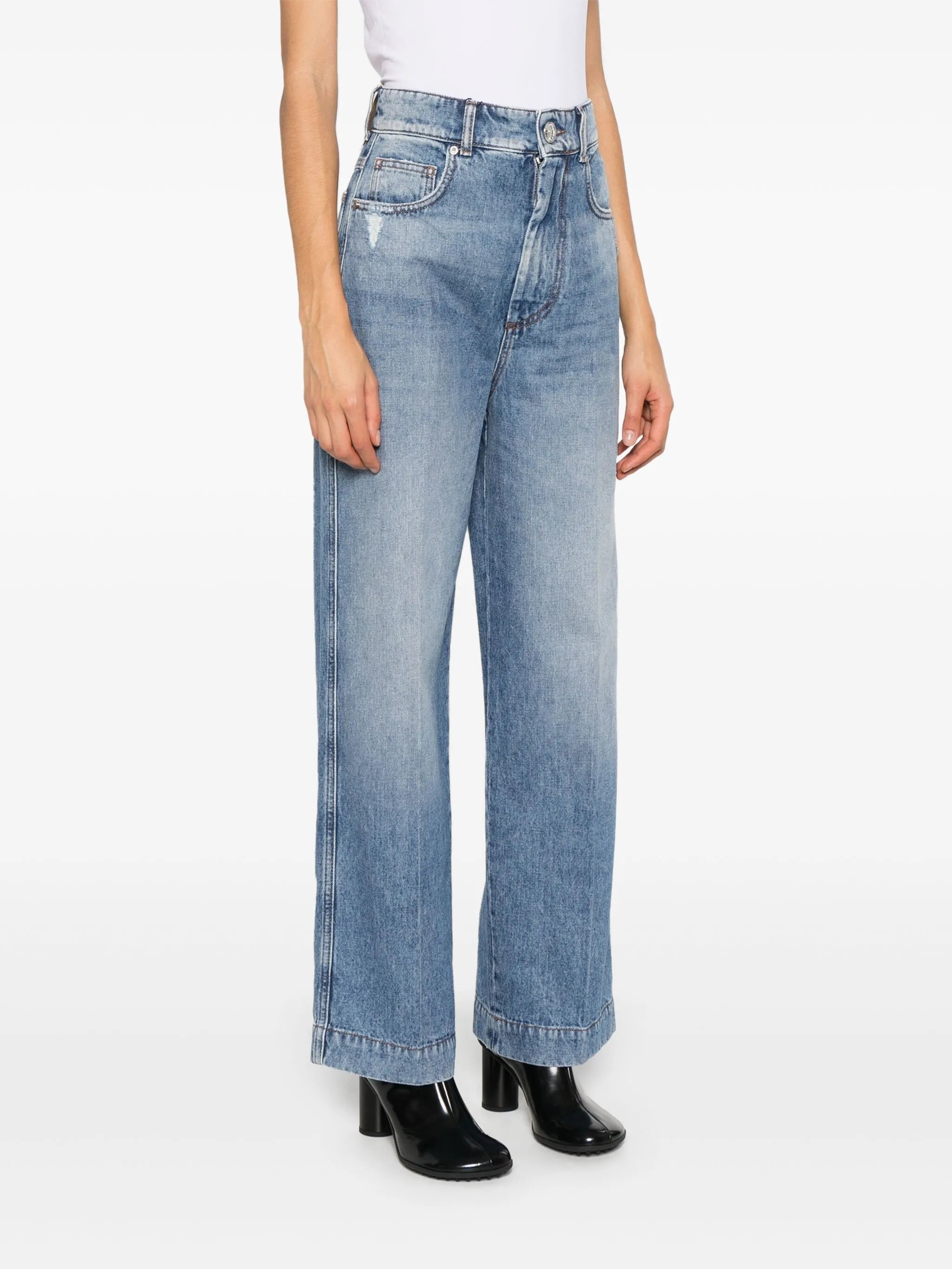 Straight-Leg-Jeans mit hohem Bund