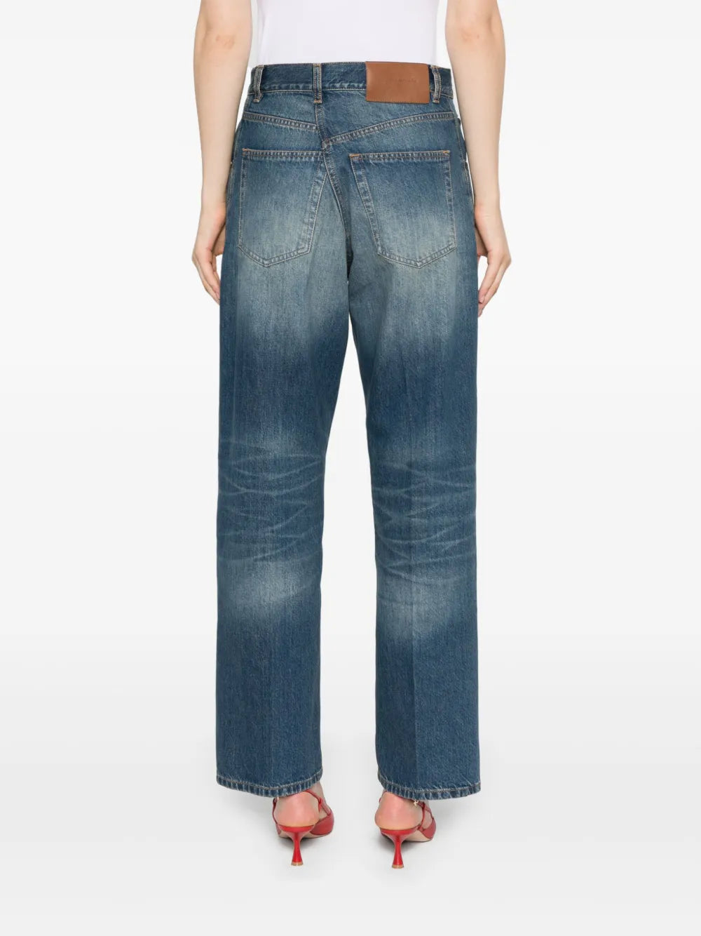 Straight-Leg-Jeans mit Logo-Patch
