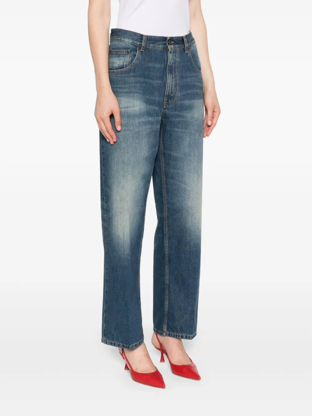 Straight-Leg-Jeans mit Logo-Patch