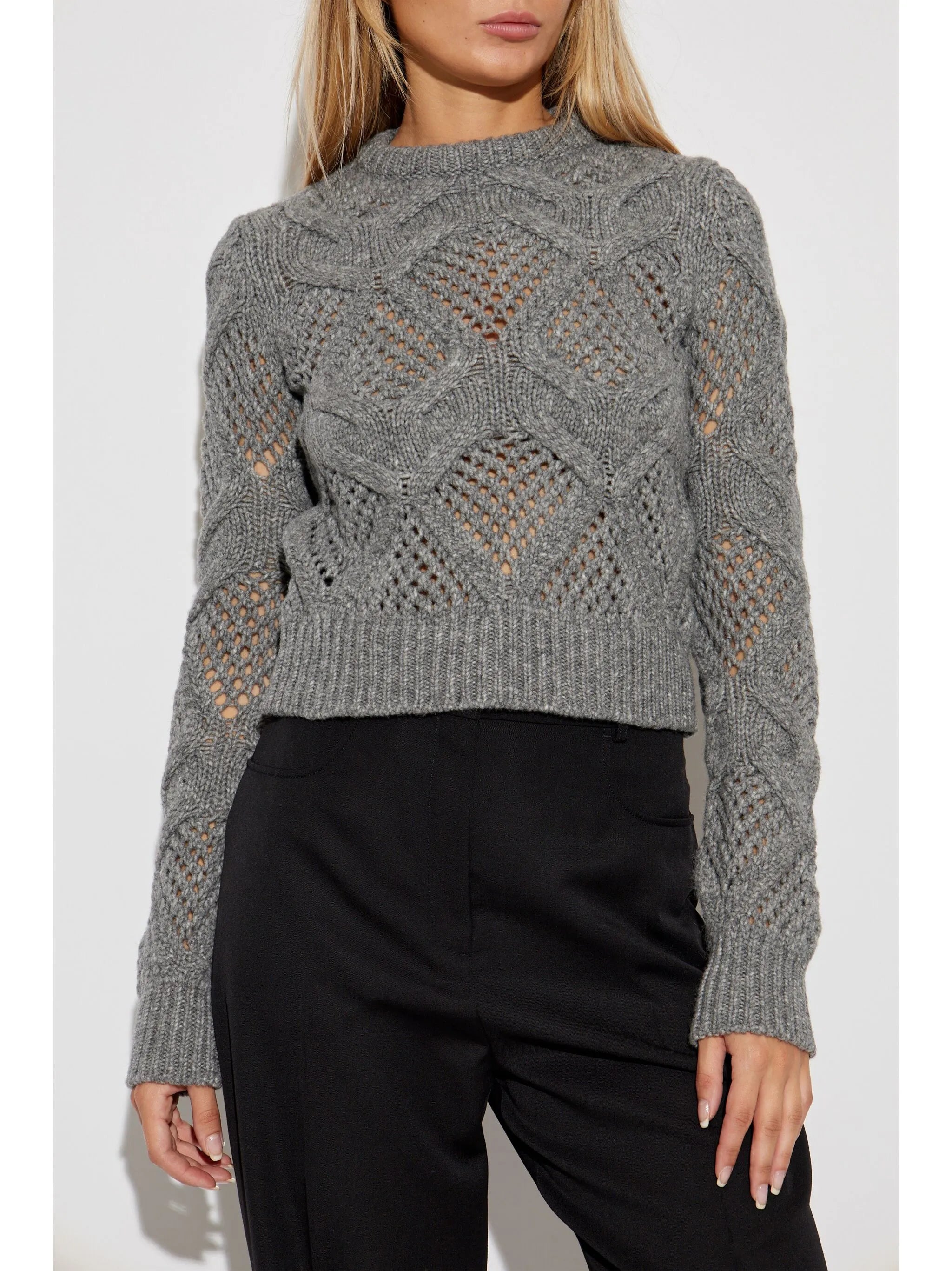 Pullover mit Lochstrickmuster