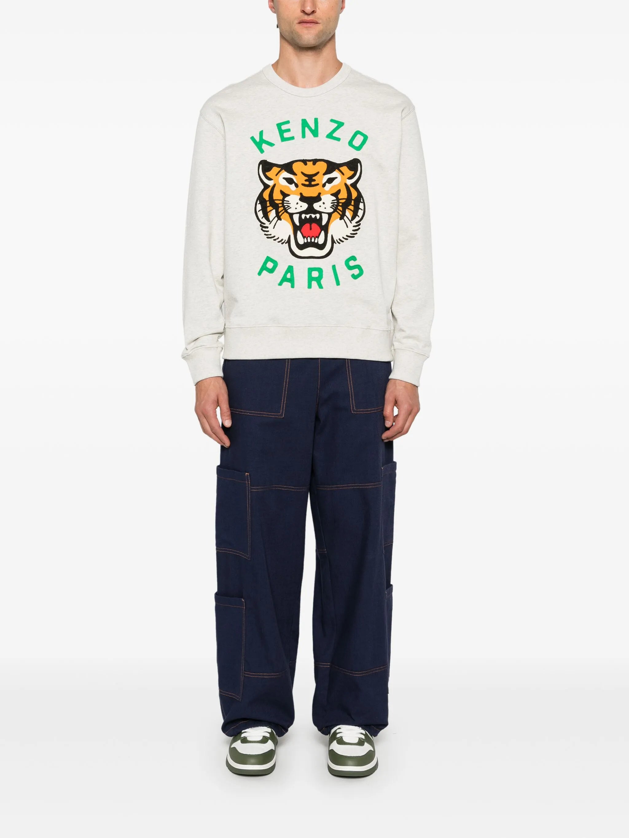 Sweatshirt mit Lucky Tiger-Stickerei