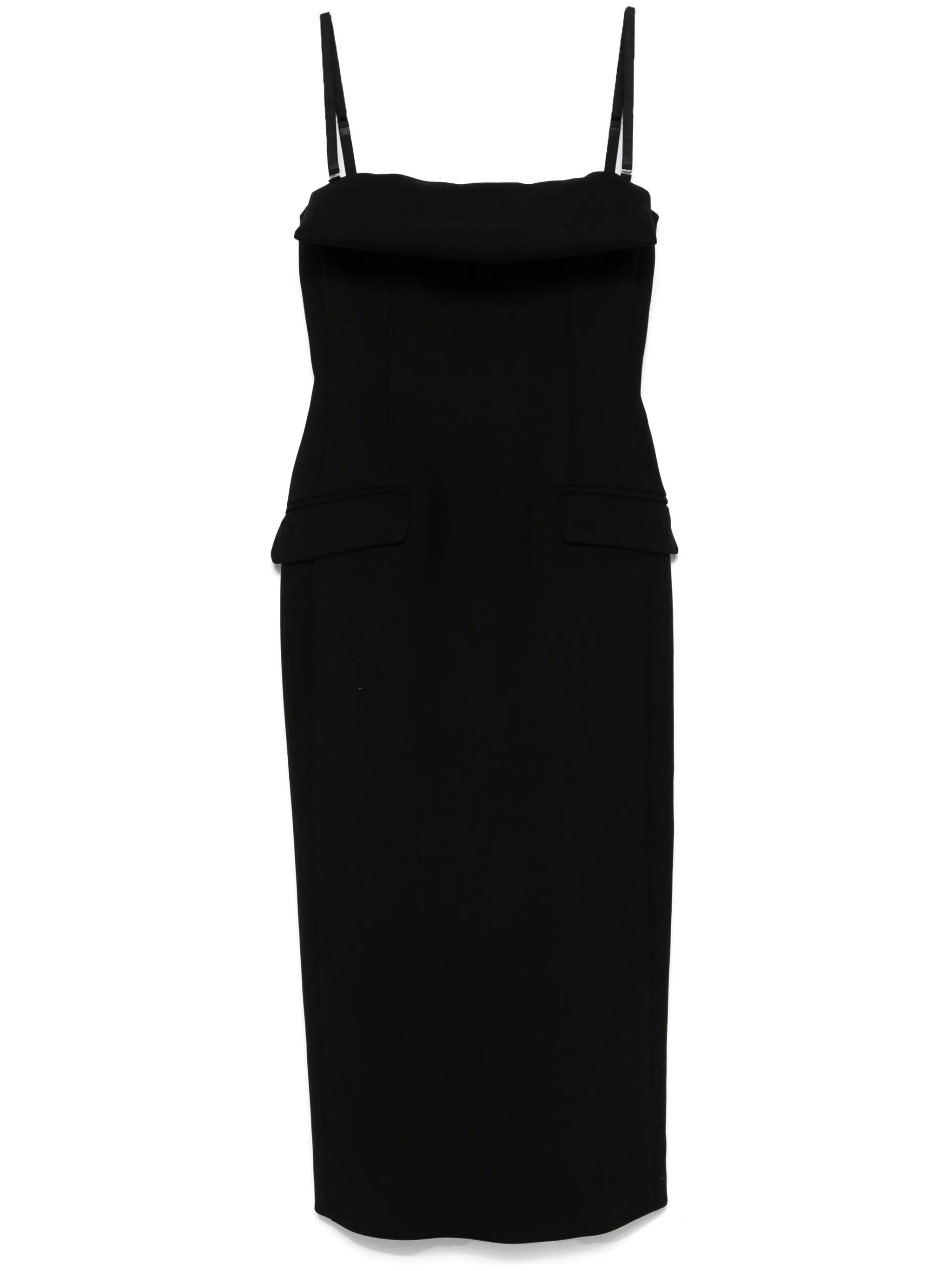 Midikleid mit umgeschlagenen Kanten
