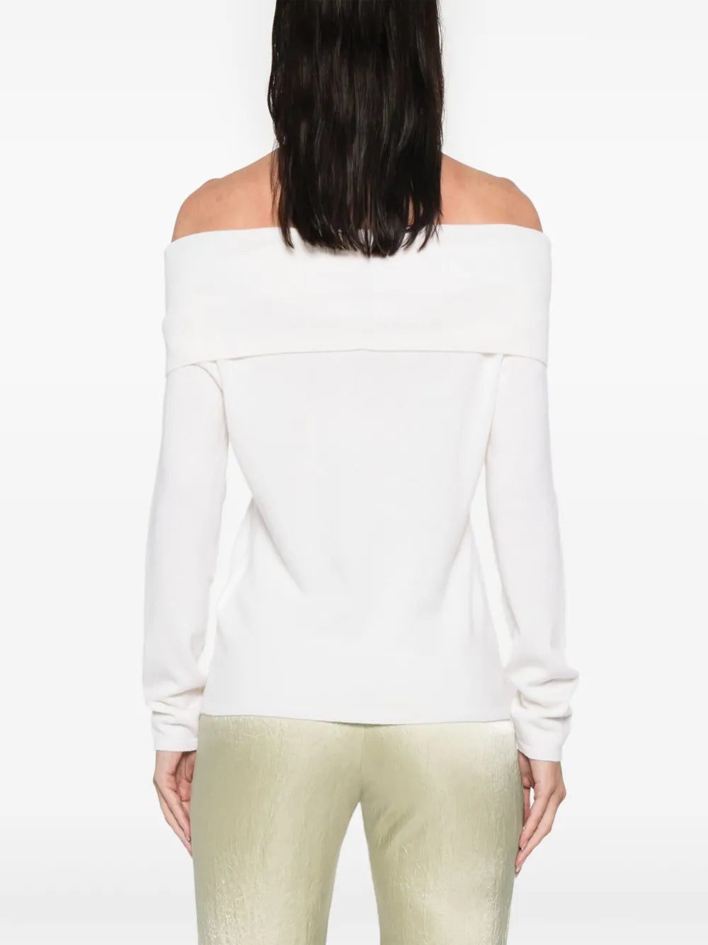 Off-shoulder cashmere sweater