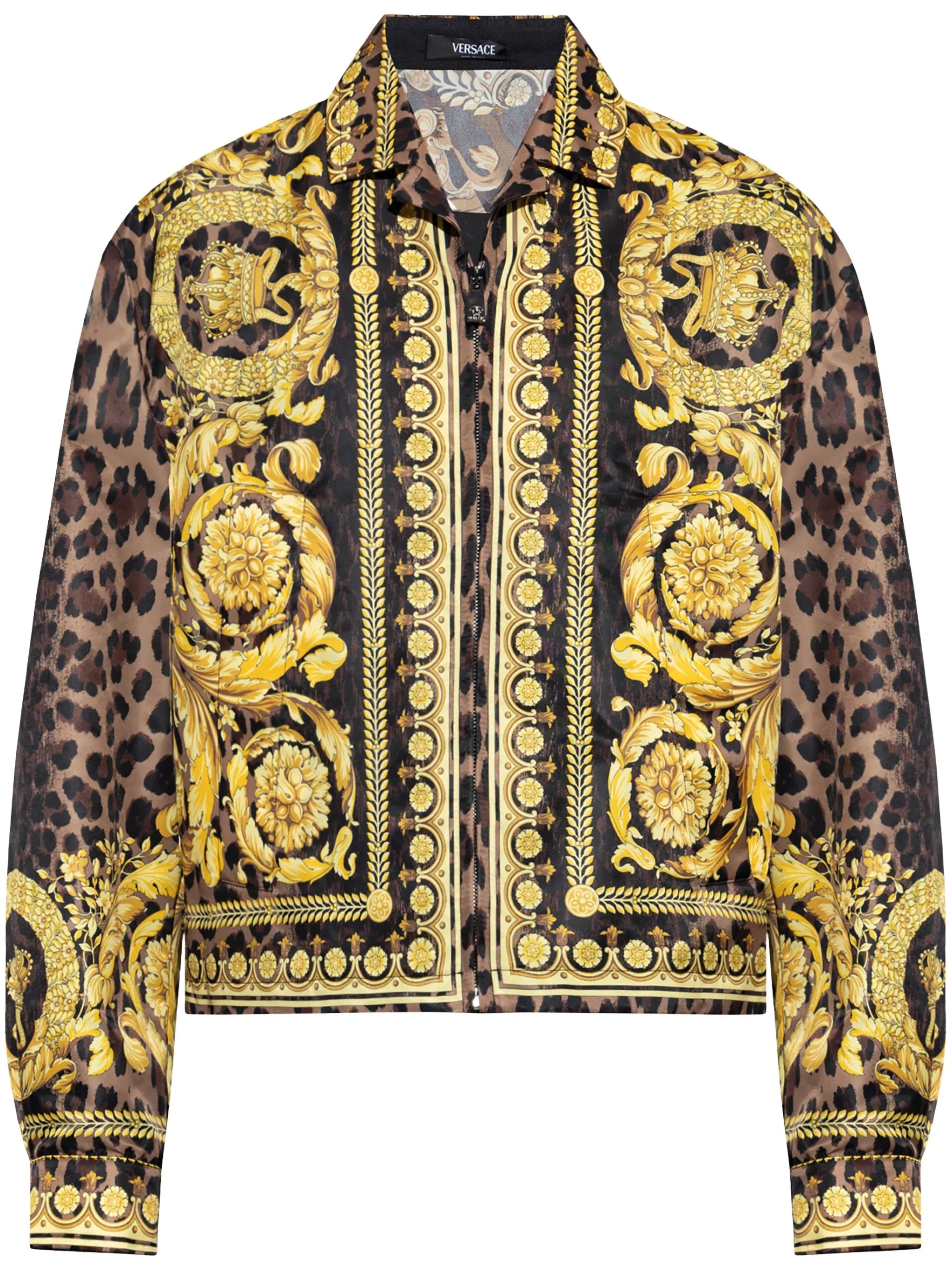 Shirt jacket with Barocco print