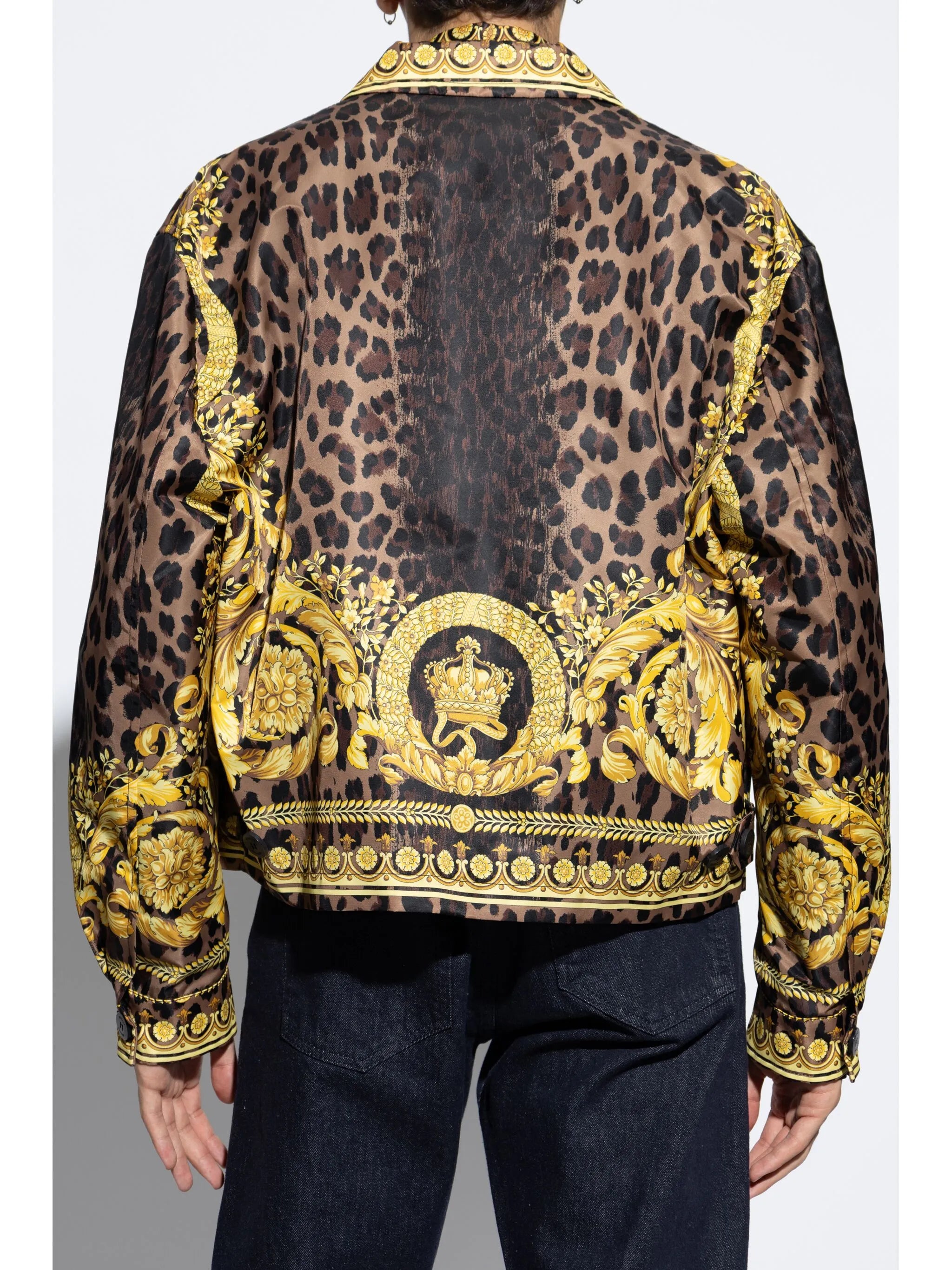 Shirt jacket with Barocco print