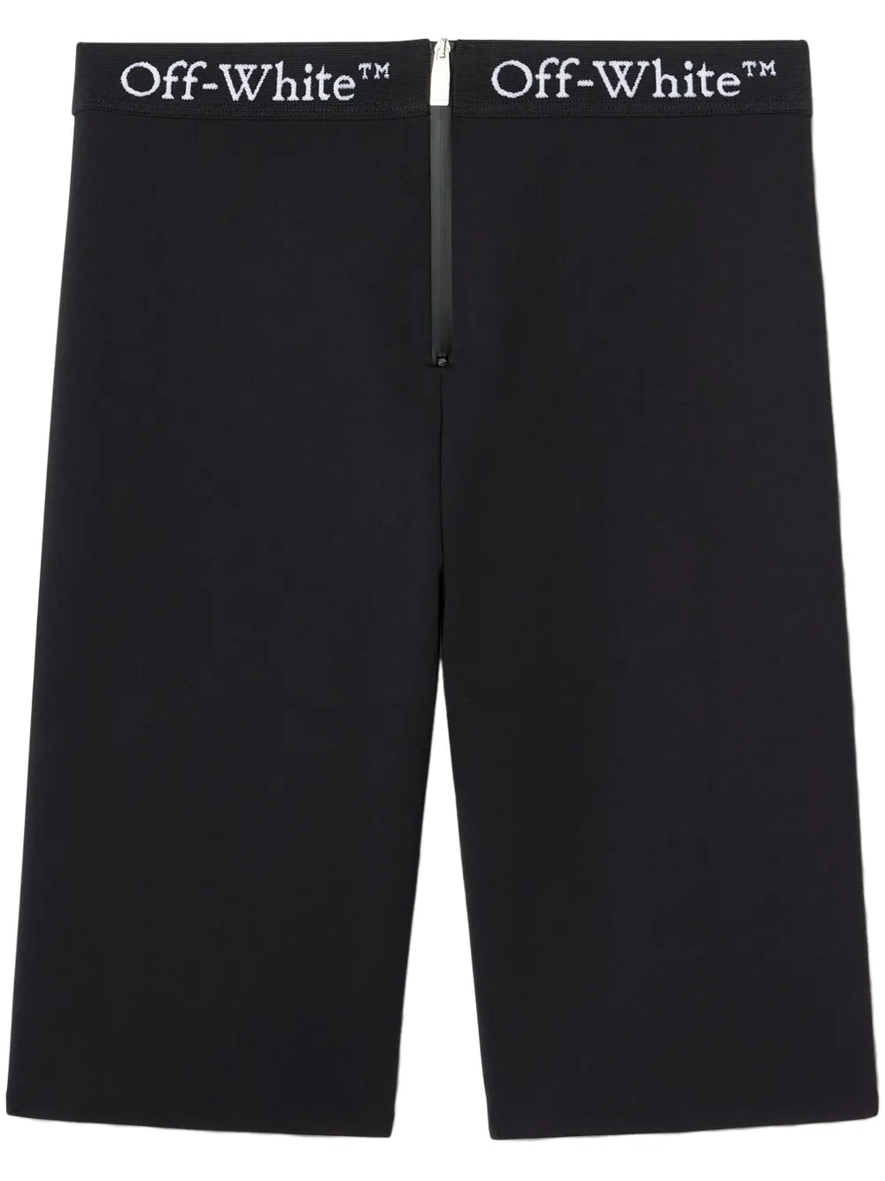 Shorts with logo waistband and zipper