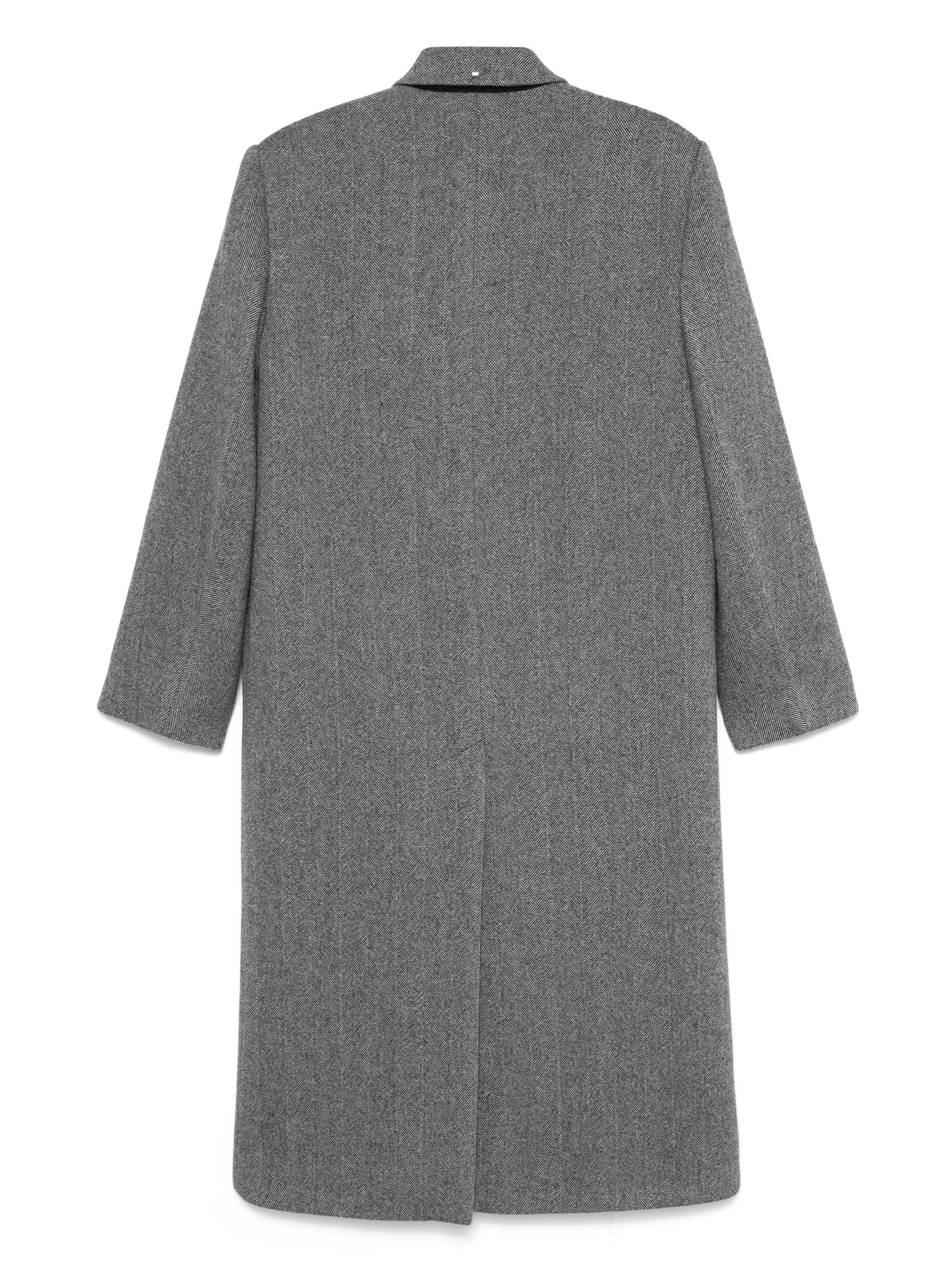 Coat with herringbone pattern