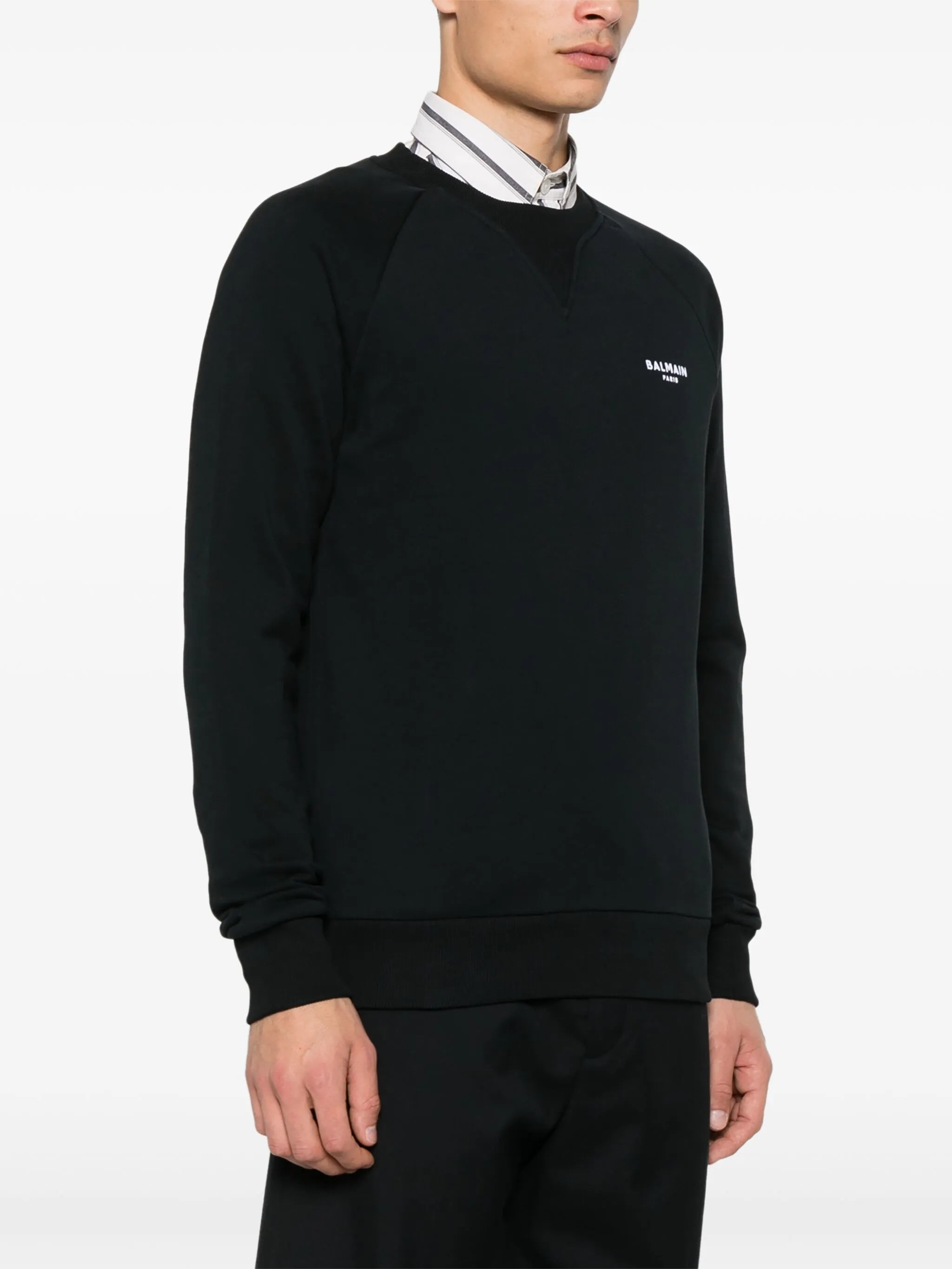 Sweatshirt with flocked logo