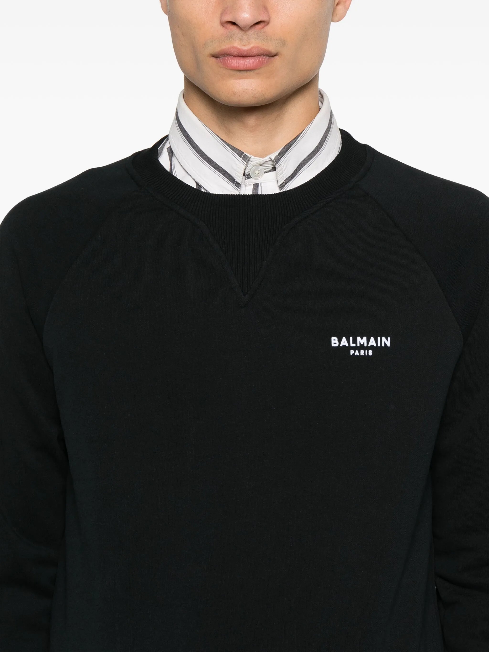 Sweatshirt with flocked logo