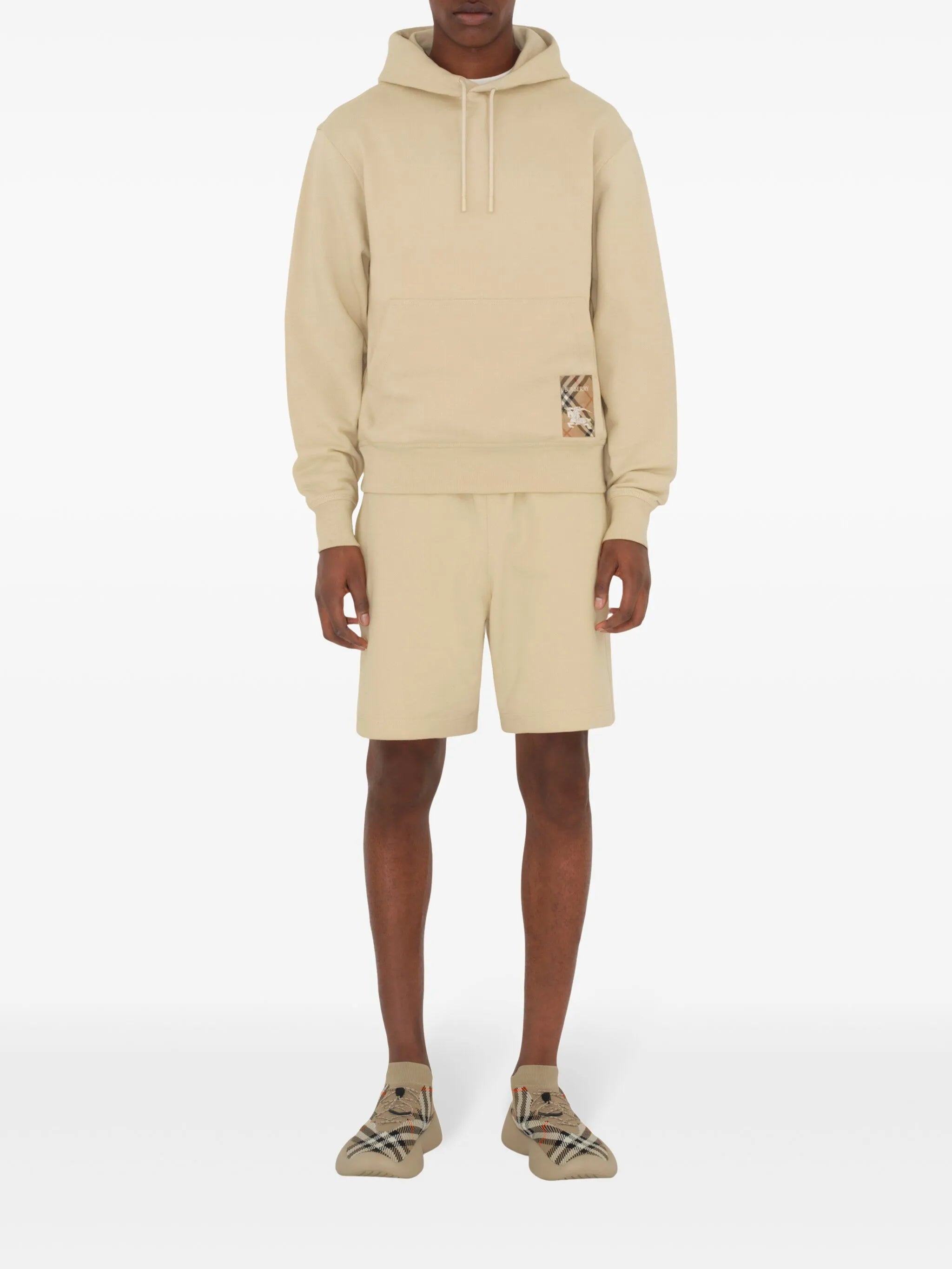 Check Label jogging shorts