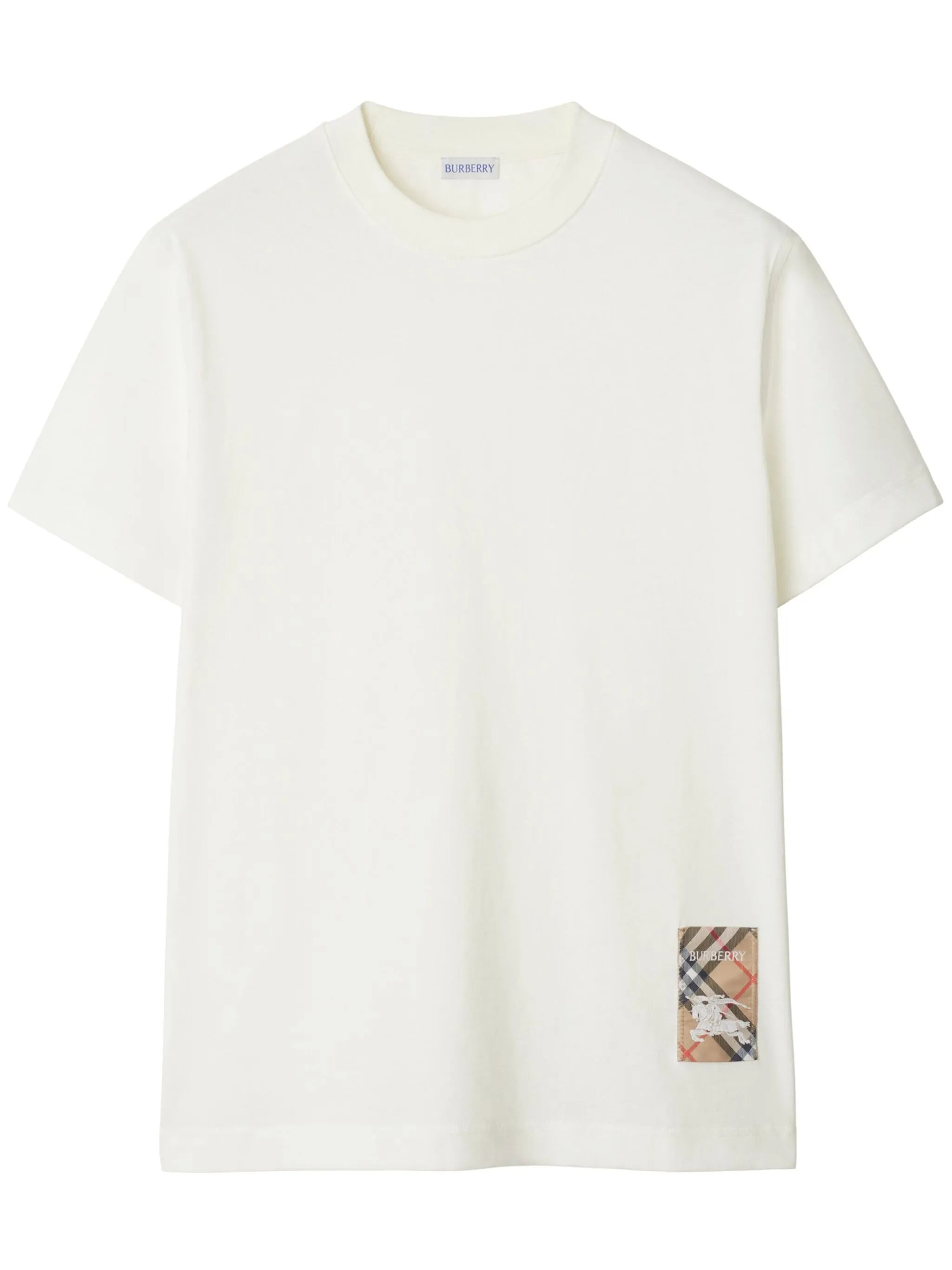 T-shirt with checkered patch