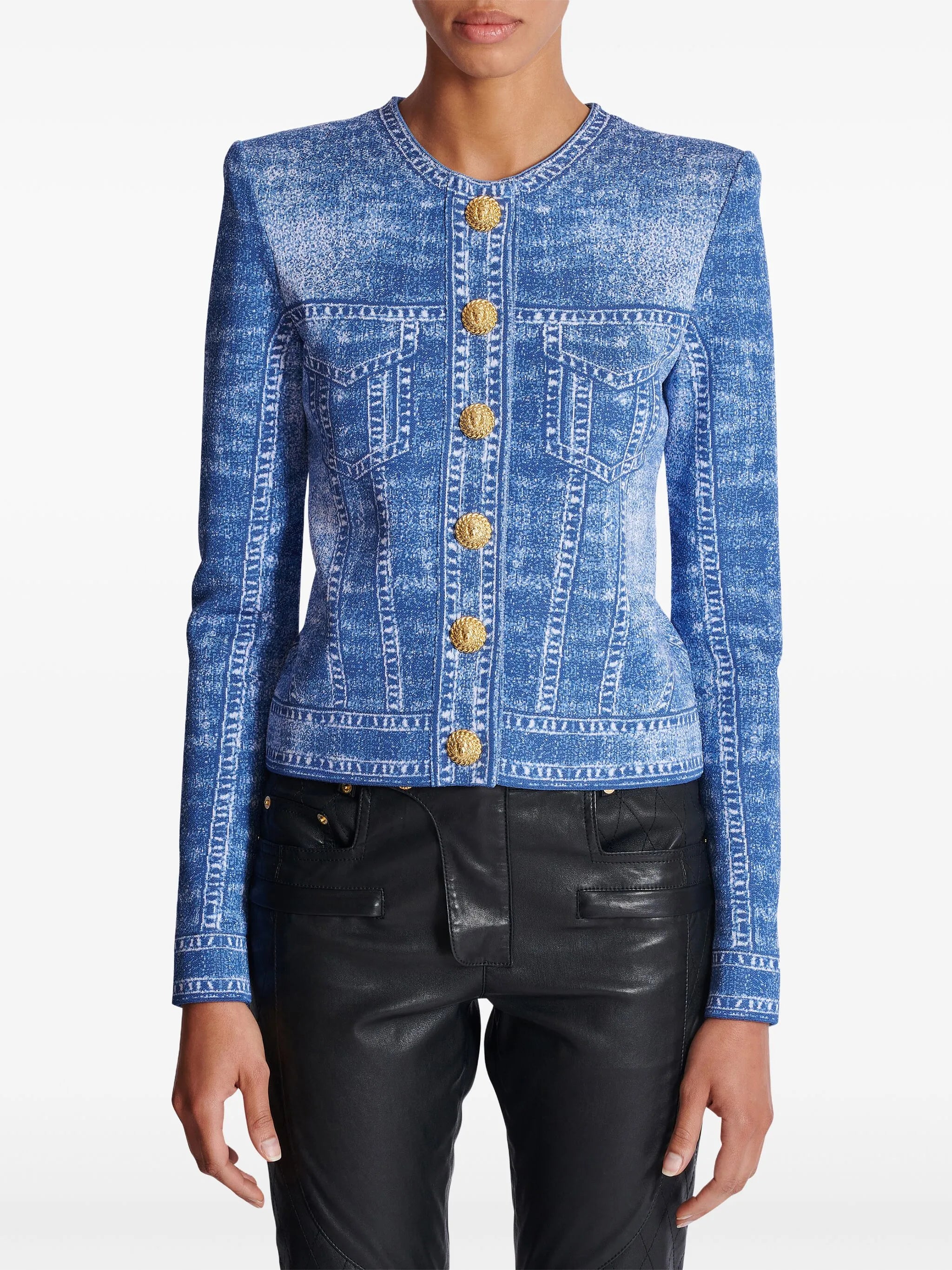 Cardigan in denim look